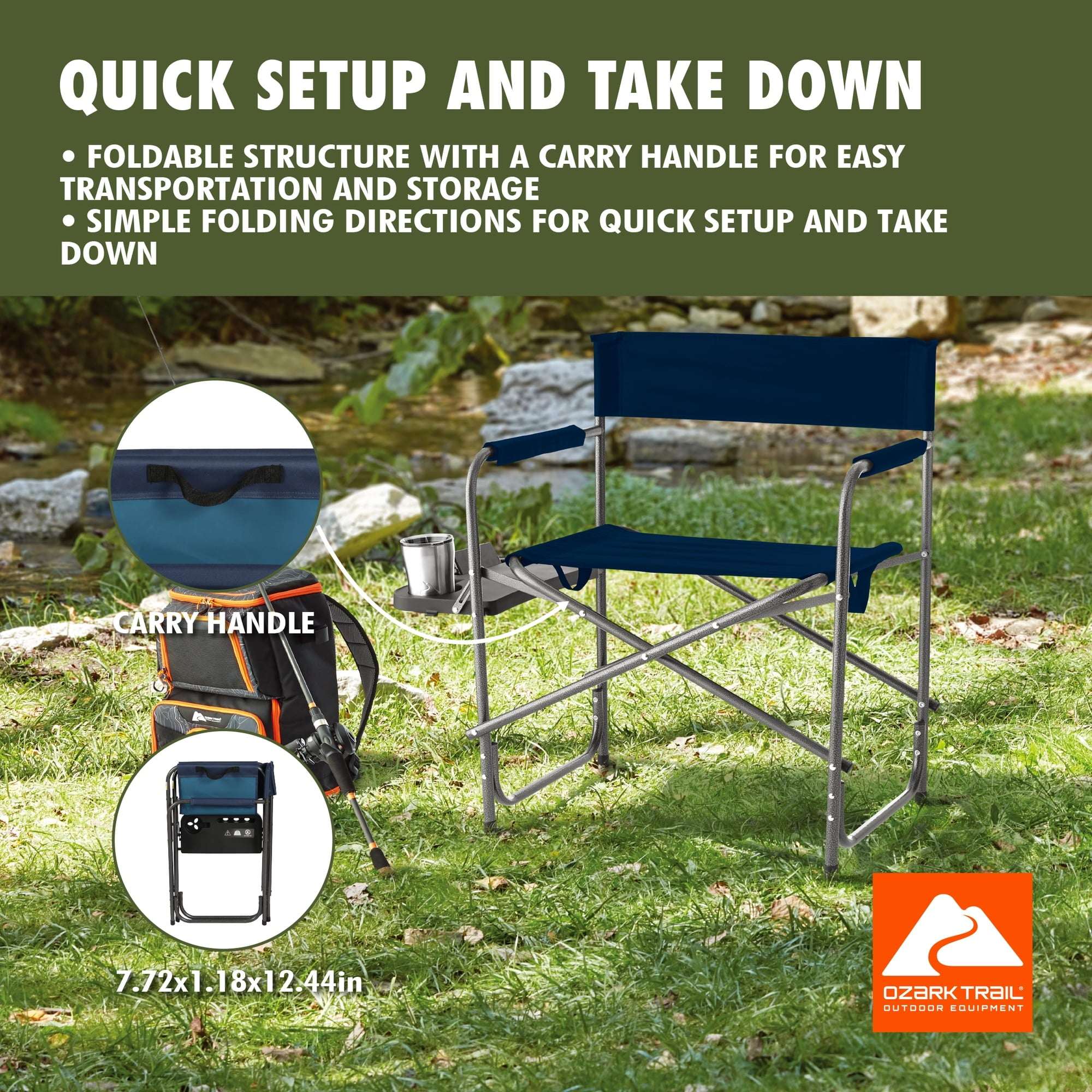 Ozark Trail Director Chair with Side Table - Image 15