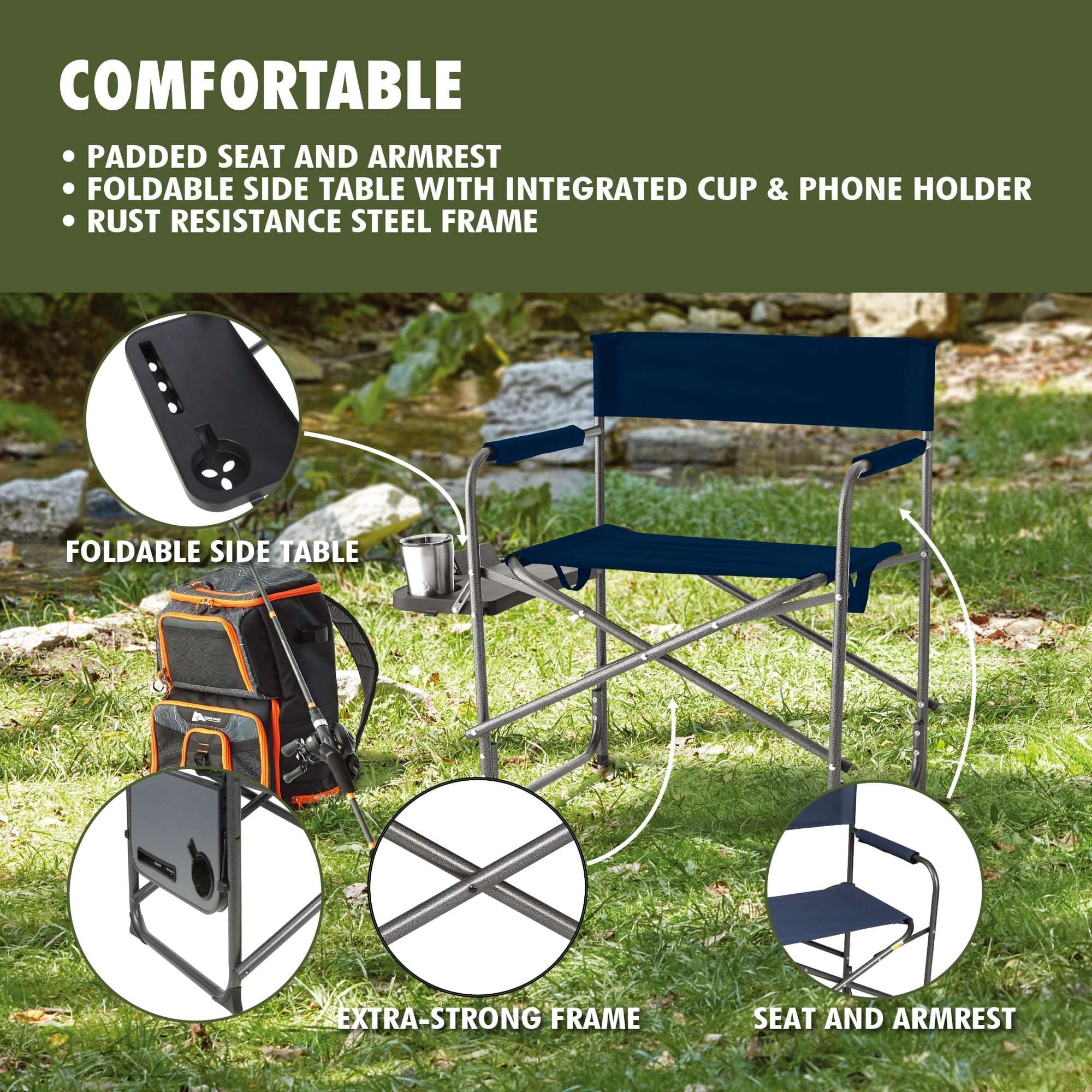 Ozark Trail Director Chair with Side Table - Image 16
