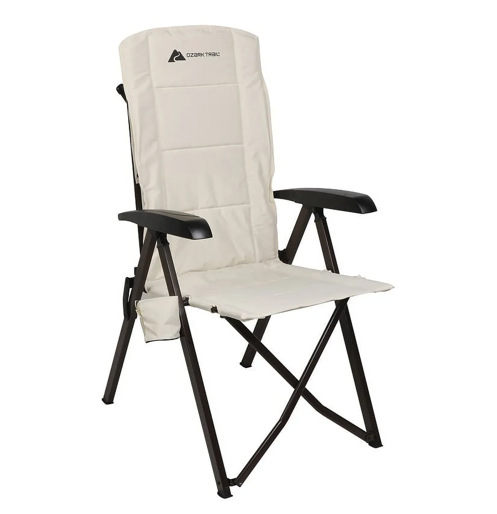 Ozark Trail Glamp High Back Reclining Lounge Chair with Adjustable Armrests, Creme - Image 4