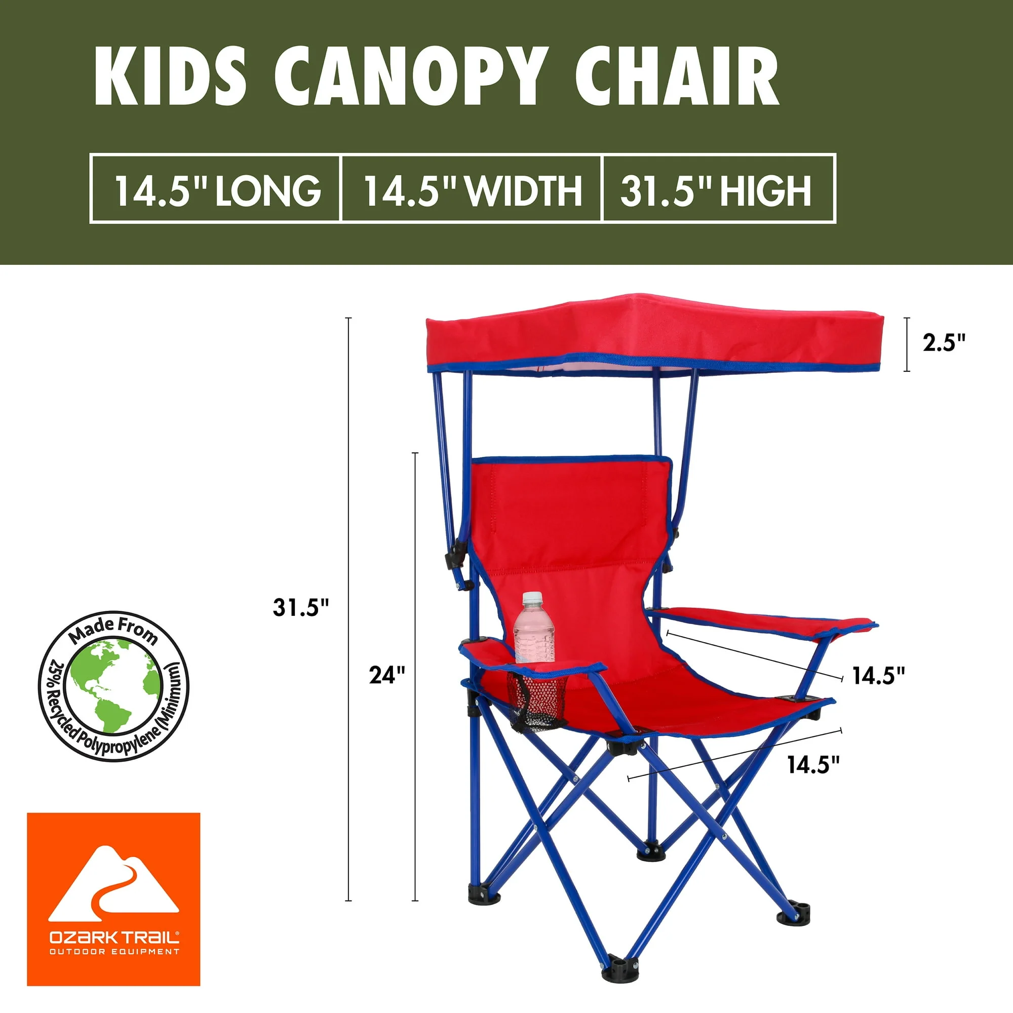 Ozark Trail Kids Canopy Chair with Safety Lock (125 lb. Capacity), - Image 13
