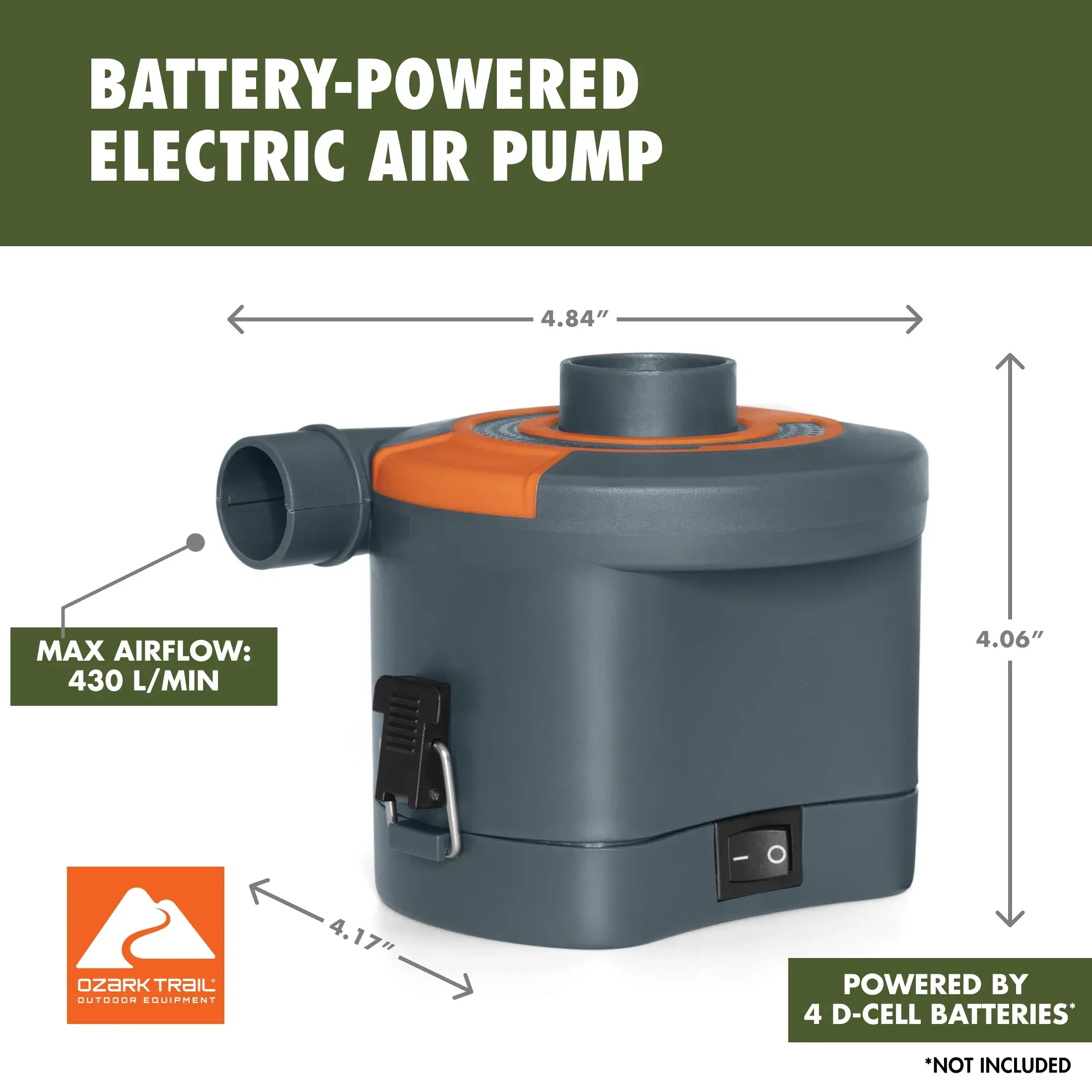 Ozark Trail Sidewinder D Cell Electric Air Pump - Image 2
