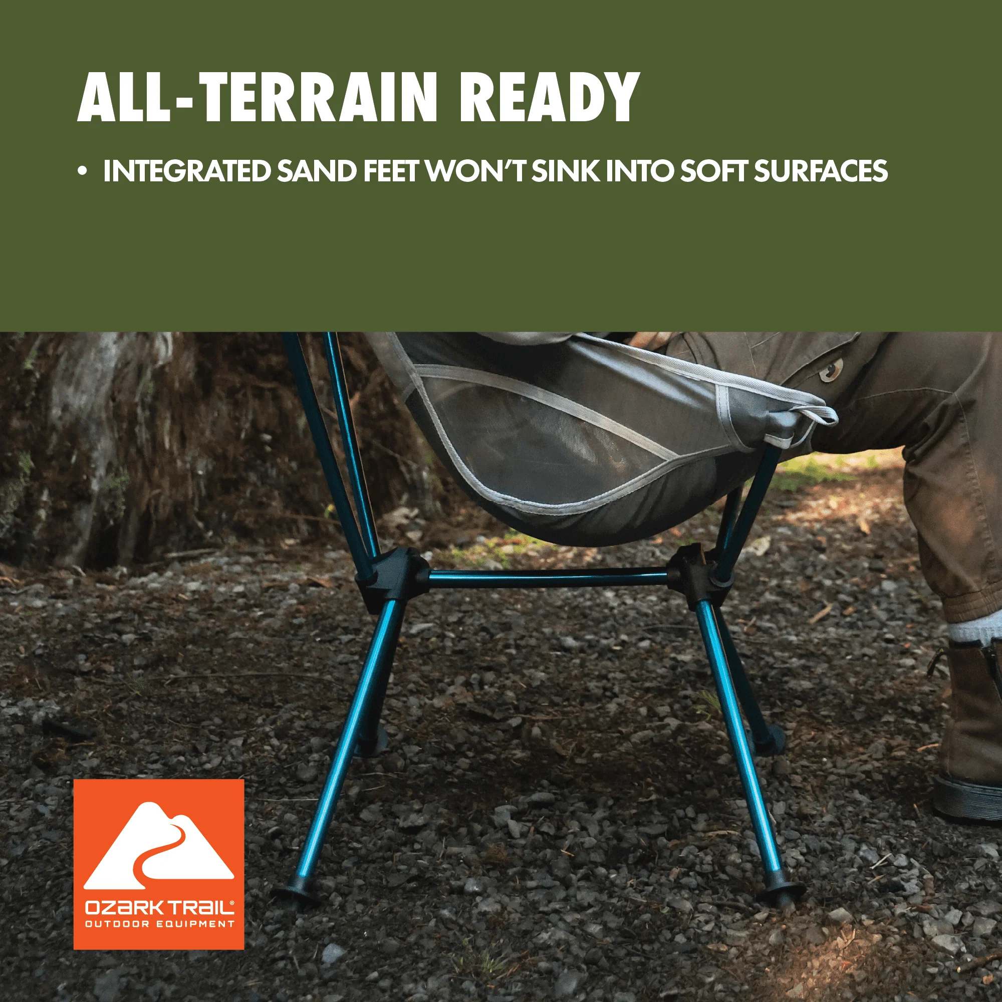Ozark Trail Ultra-Light Packable High Back Polyester Camp Chair - Gray - Image 8
