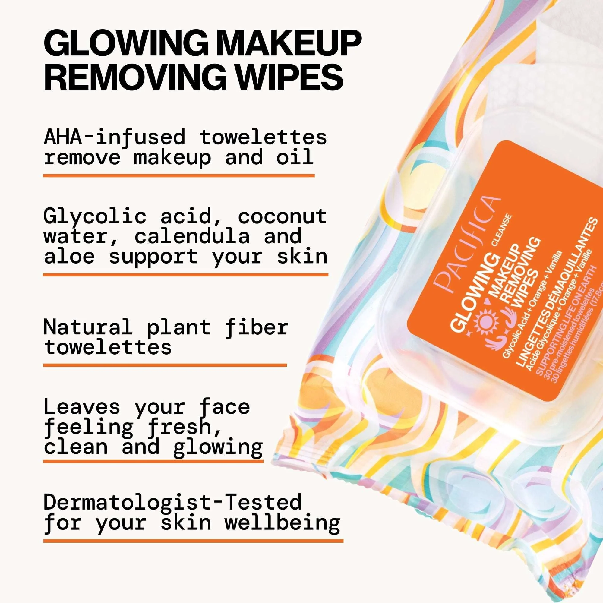 Pacifica Glowing Makeup Removing Wipes 30 Count - Image 2