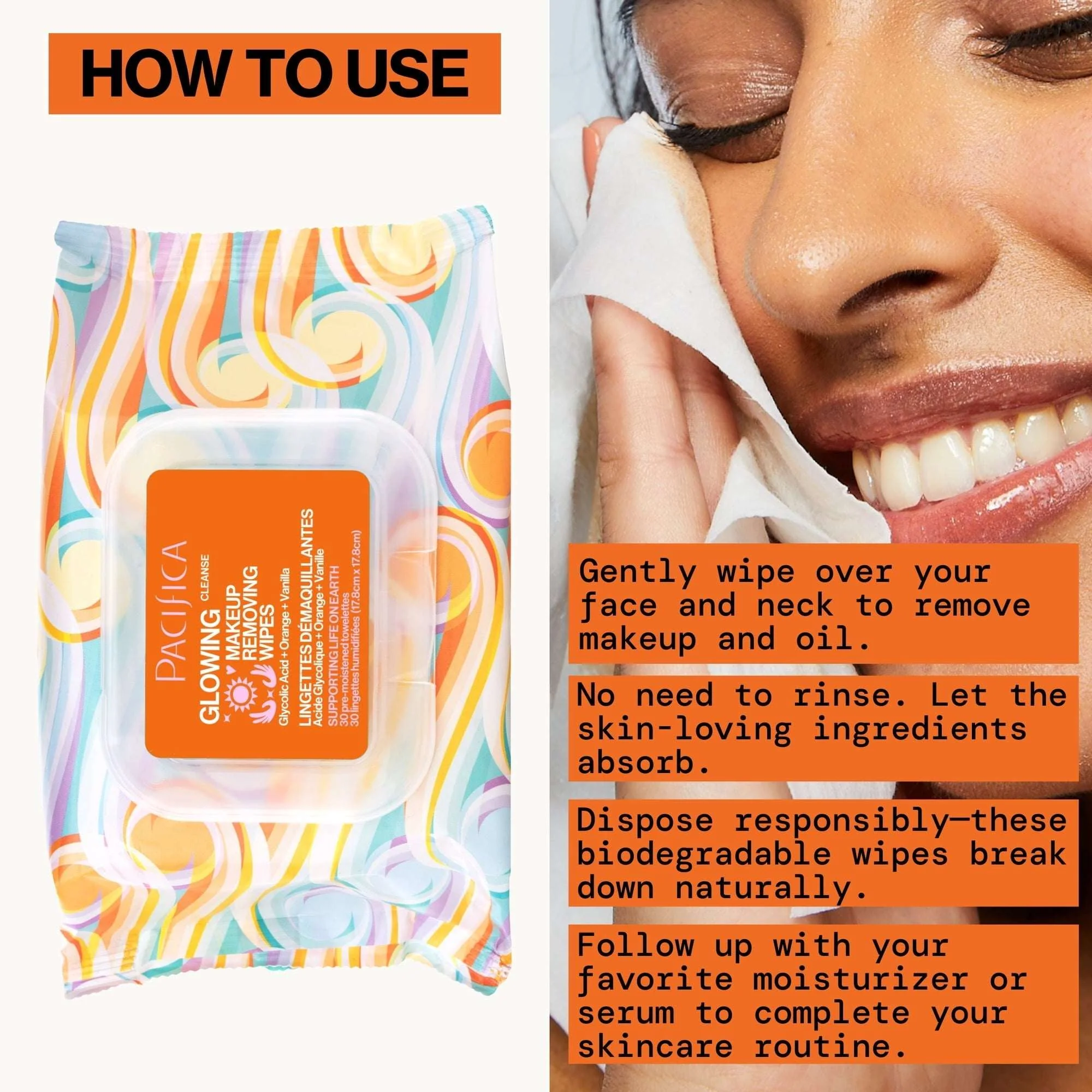 Pacifica Glowing Makeup Removing Wipes 30 Count - Image 8