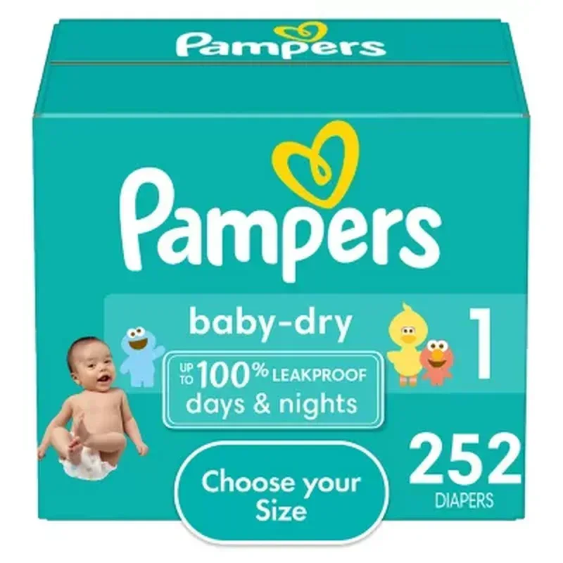 Pampers Baby Dry One-Month Supply Diapers (Sizes: 1-6) - Image 4