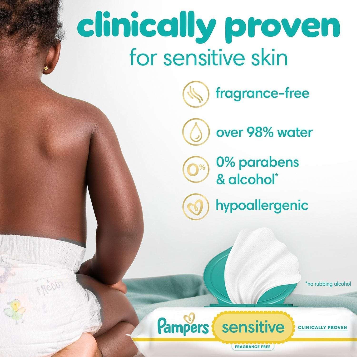 Pampers Sensitive Baby Wipes, Fragrance Free, 16 pks., 896 wipes - Image 2