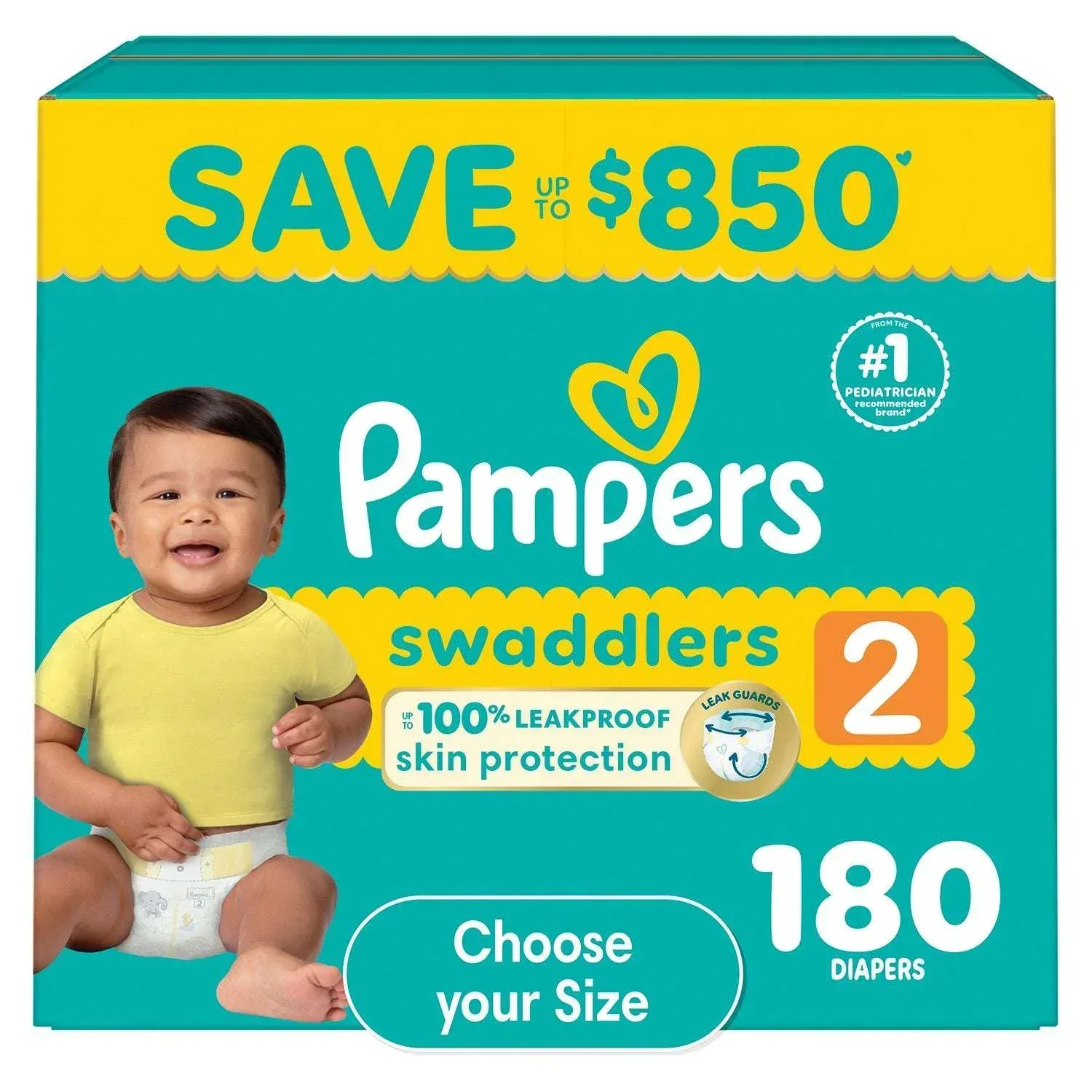 Pampers Swaddlers Diapers, Sizes Newborn-8 - Image 3