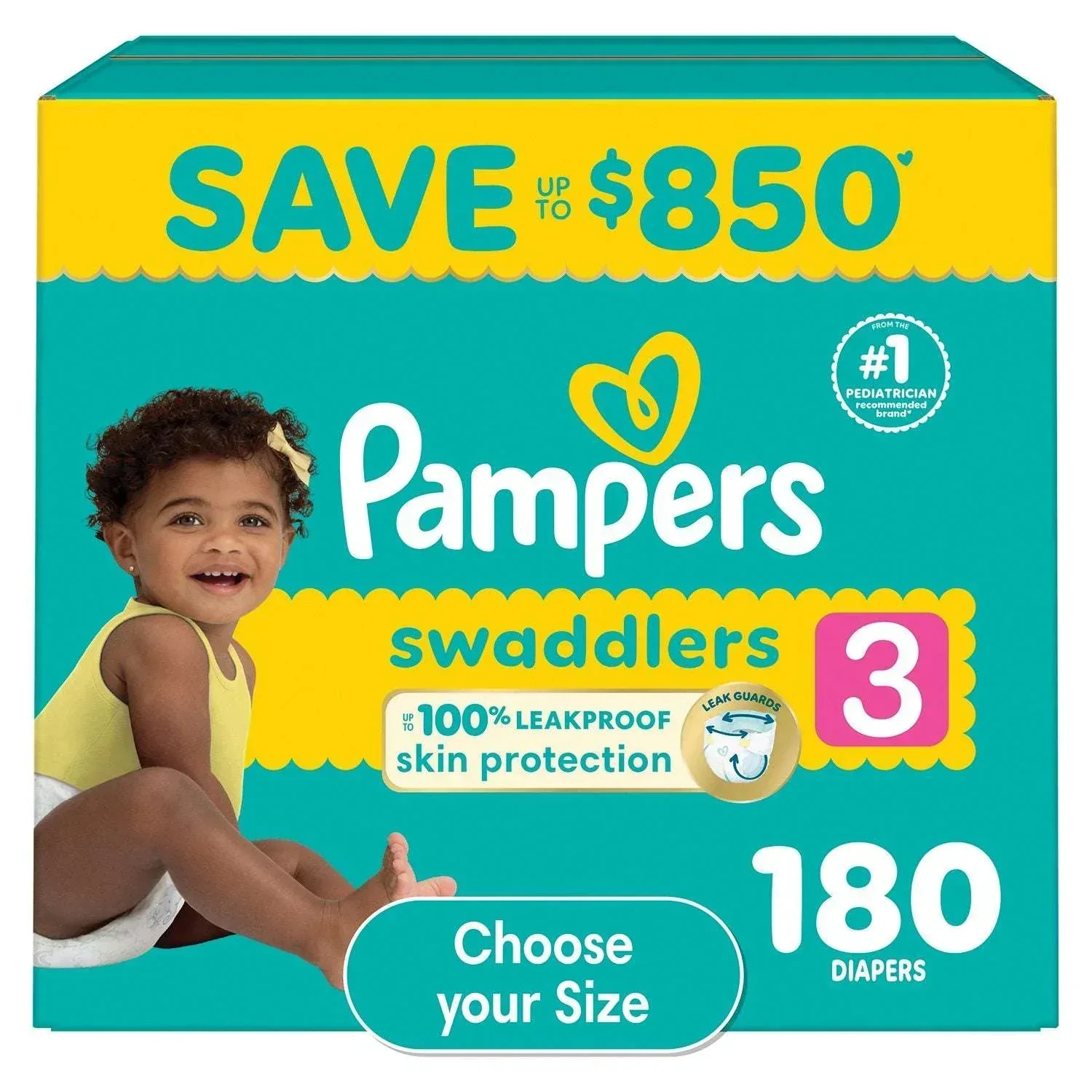 Pampers Swaddlers Diapers, Sizes Newborn-8 - Image 4