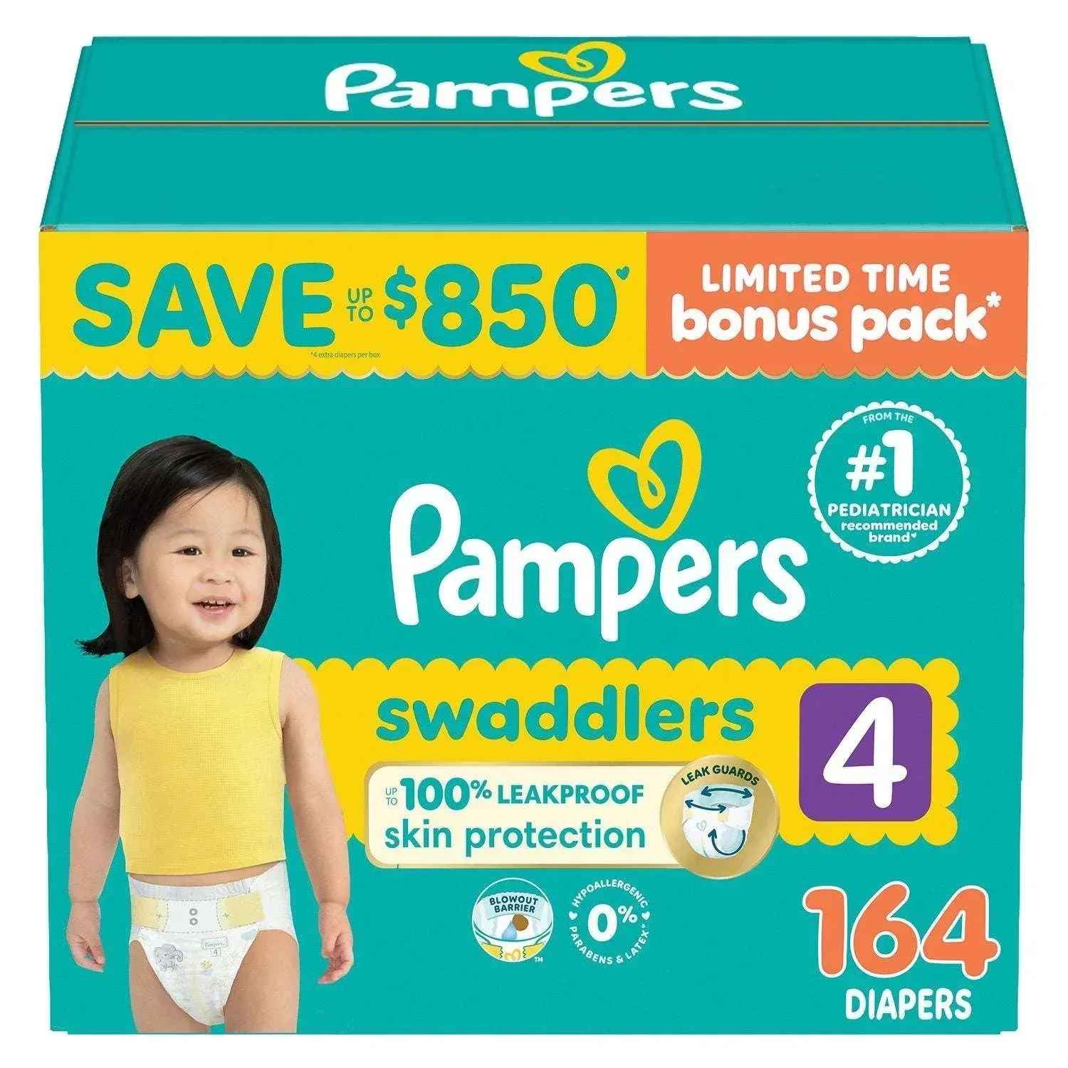 Pampers Swaddlers Diapers, Sizes Newborn-8 - Image 5