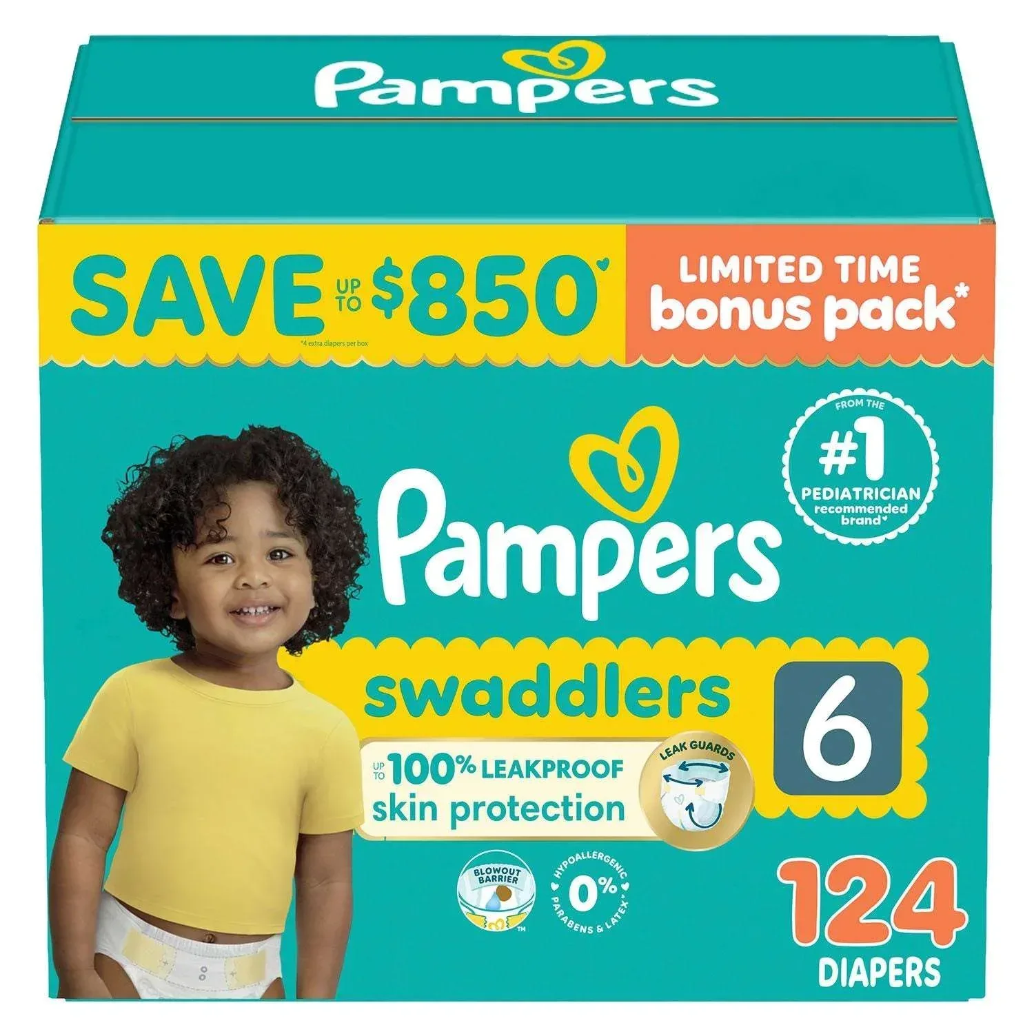 Pampers Swaddlers Diapers, Sizes Newborn-8 - Image 7