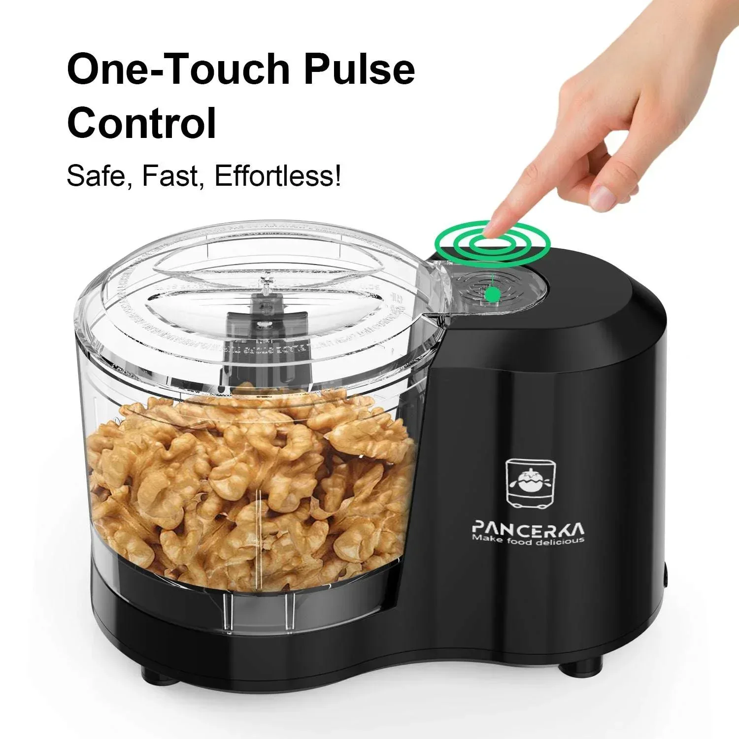 PANCERKA Electric Food Chopper, 1.5Cup Food Processor, BRL-7003, Black - Image 3