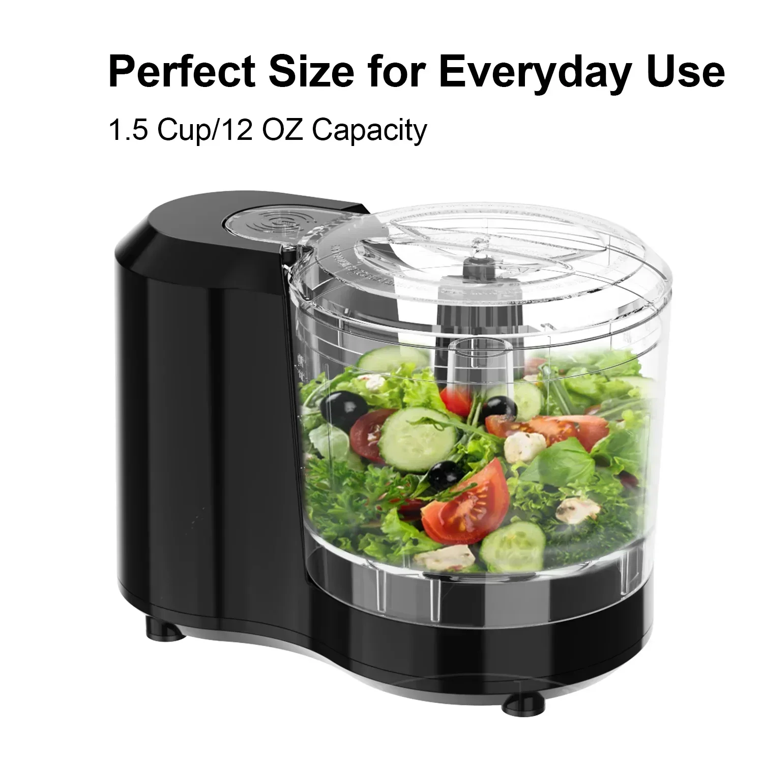 PANCERKA Electric Food Chopper, 1.5Cup Food Processor, BRL-7003, Black - Image 4