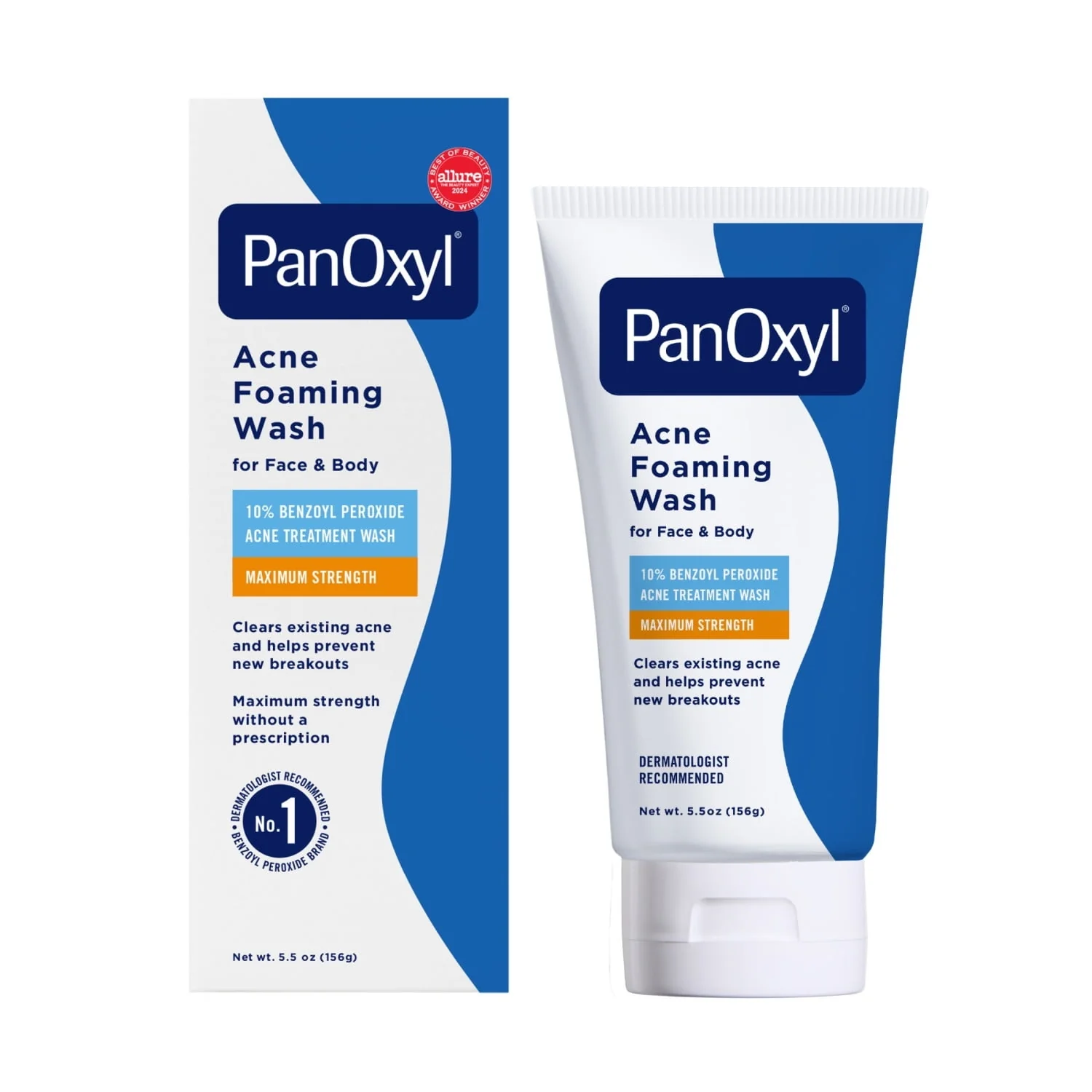 PanOxyl 10% Benzoyl Peroxide Acne Foaming Wash, Clear Acne, 5.5 Oz