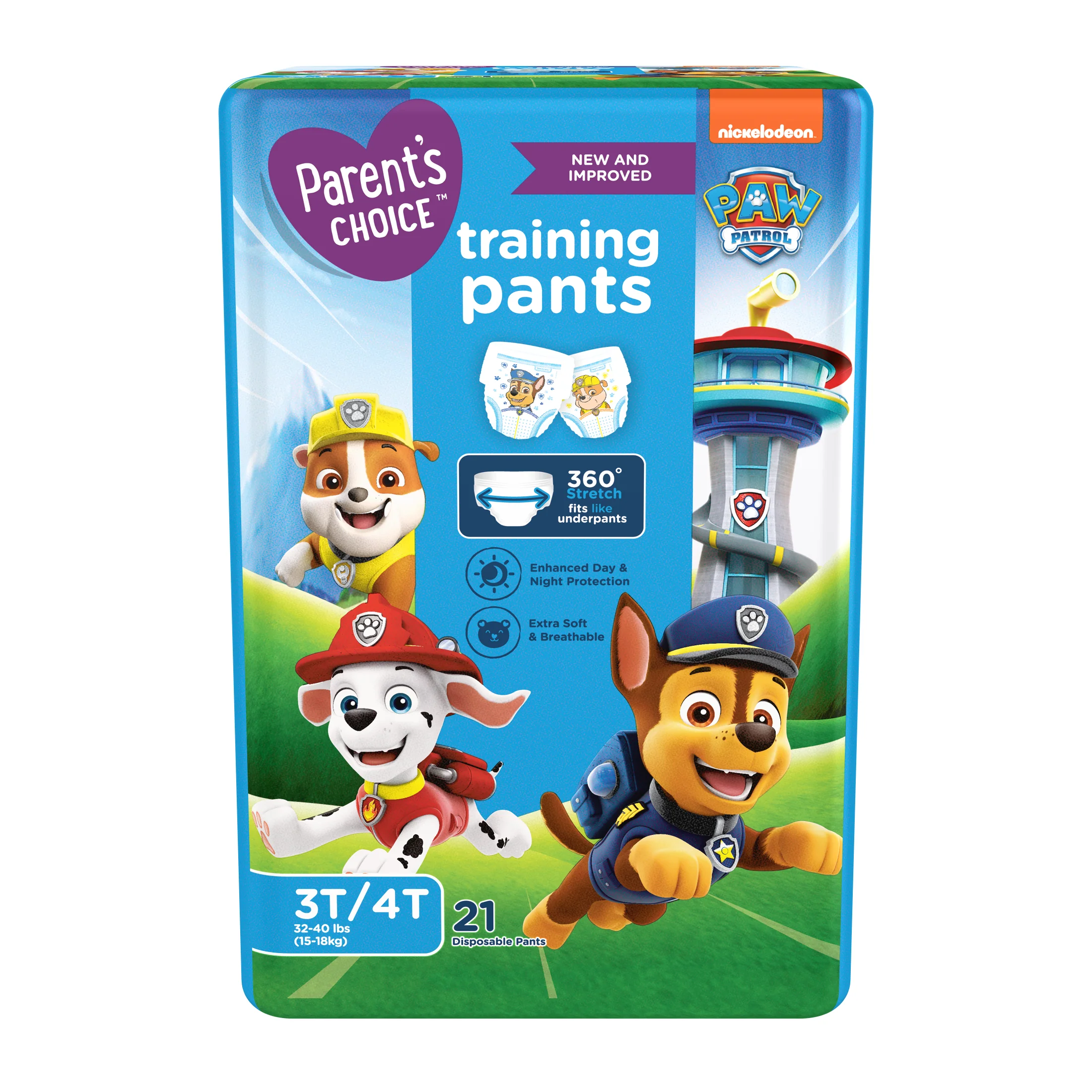 Parent's Choice Paw Patrol Training Pants for Boys, 3T/4T, 21 Count (Select for More Options) - Image 2