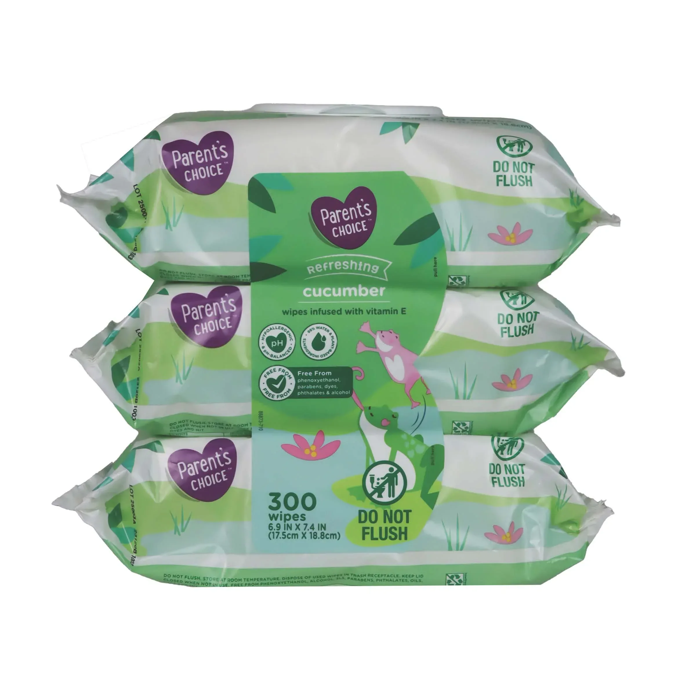 Parent's Choice Refreshing Cucumber Baby Wipes, 300 Count - Image 2