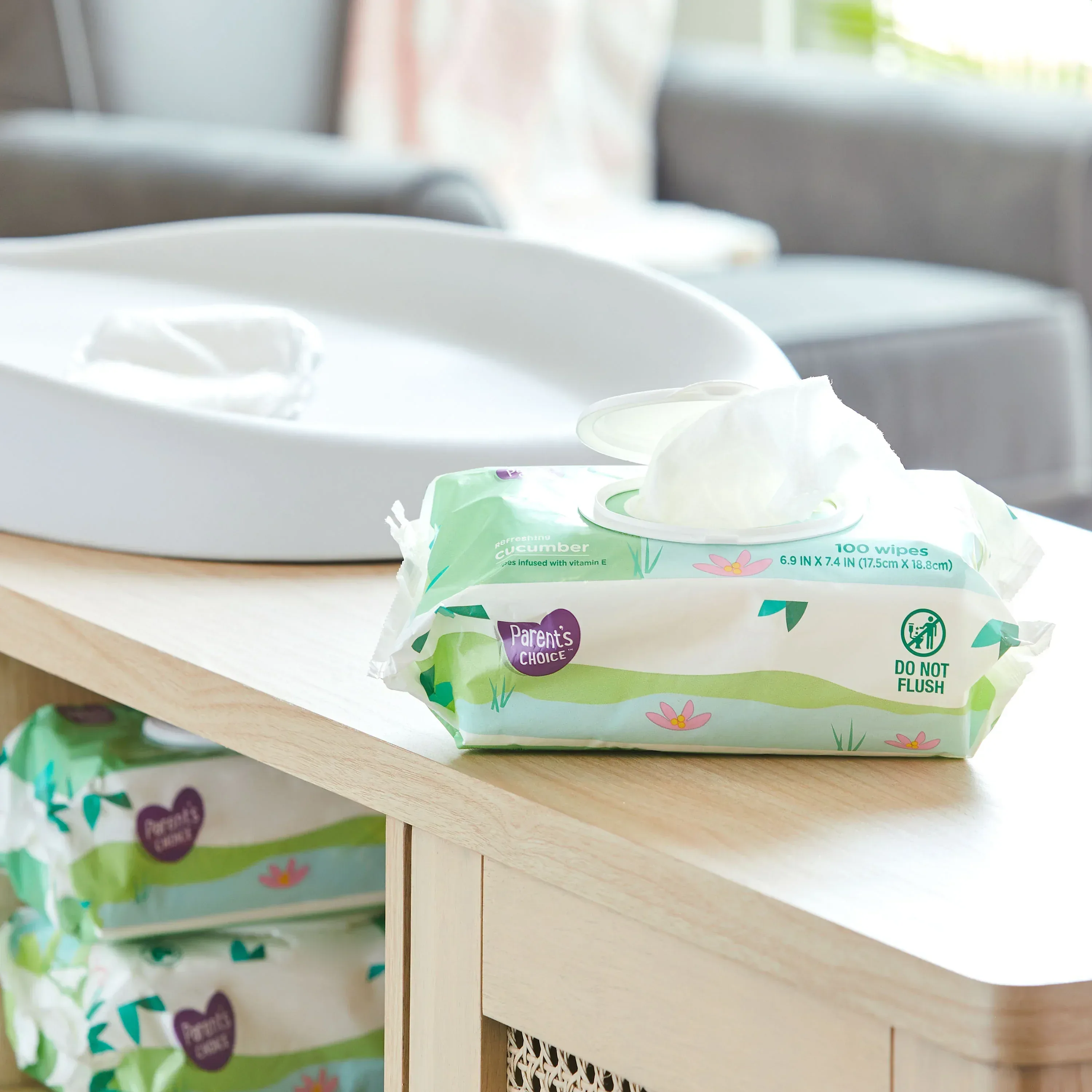 Parent's Choice Refreshing Cucumber Baby Wipes, 300 Count - Image 3