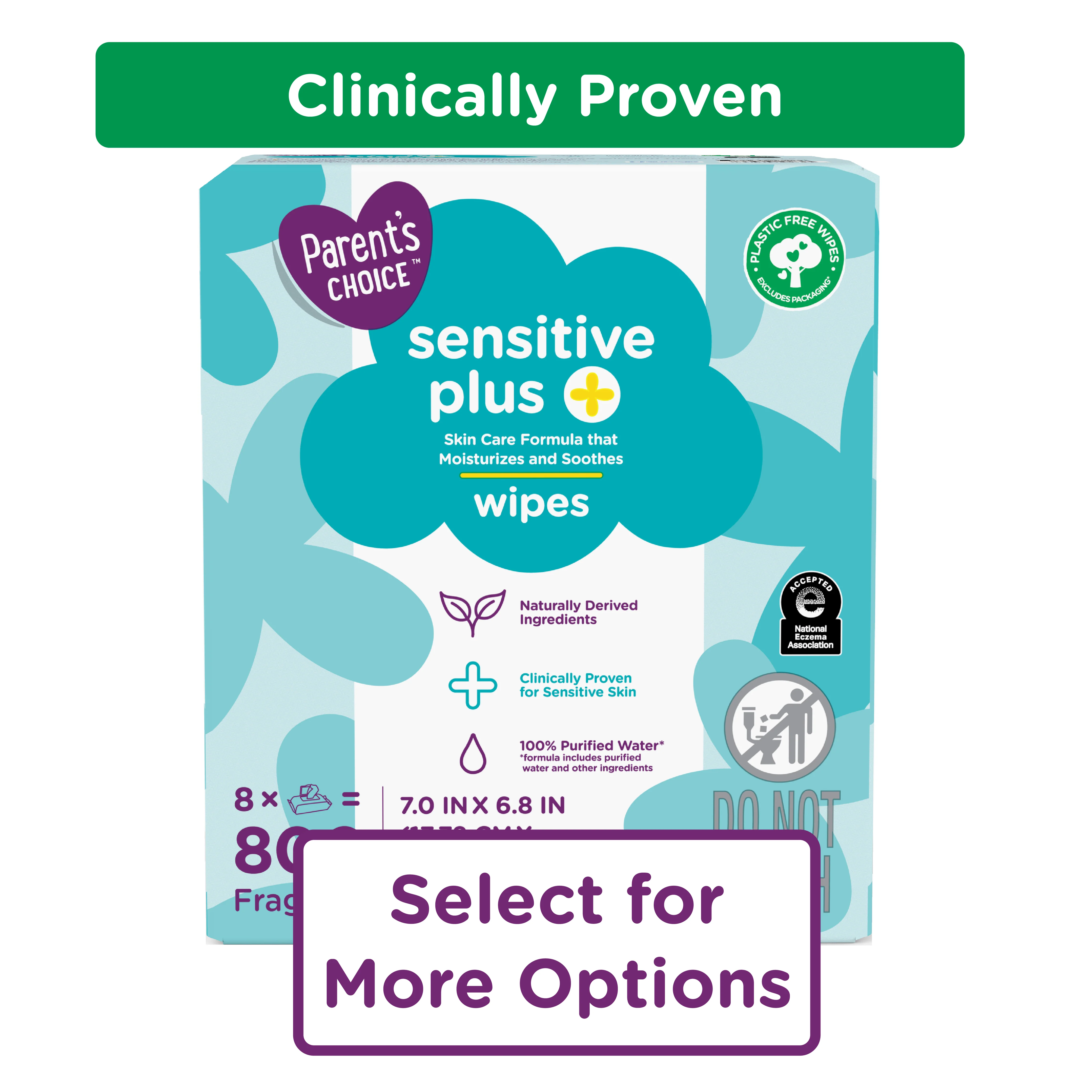 Parent's Choice Sensitive Plus Baby Wipes, 200 Count - Image 4