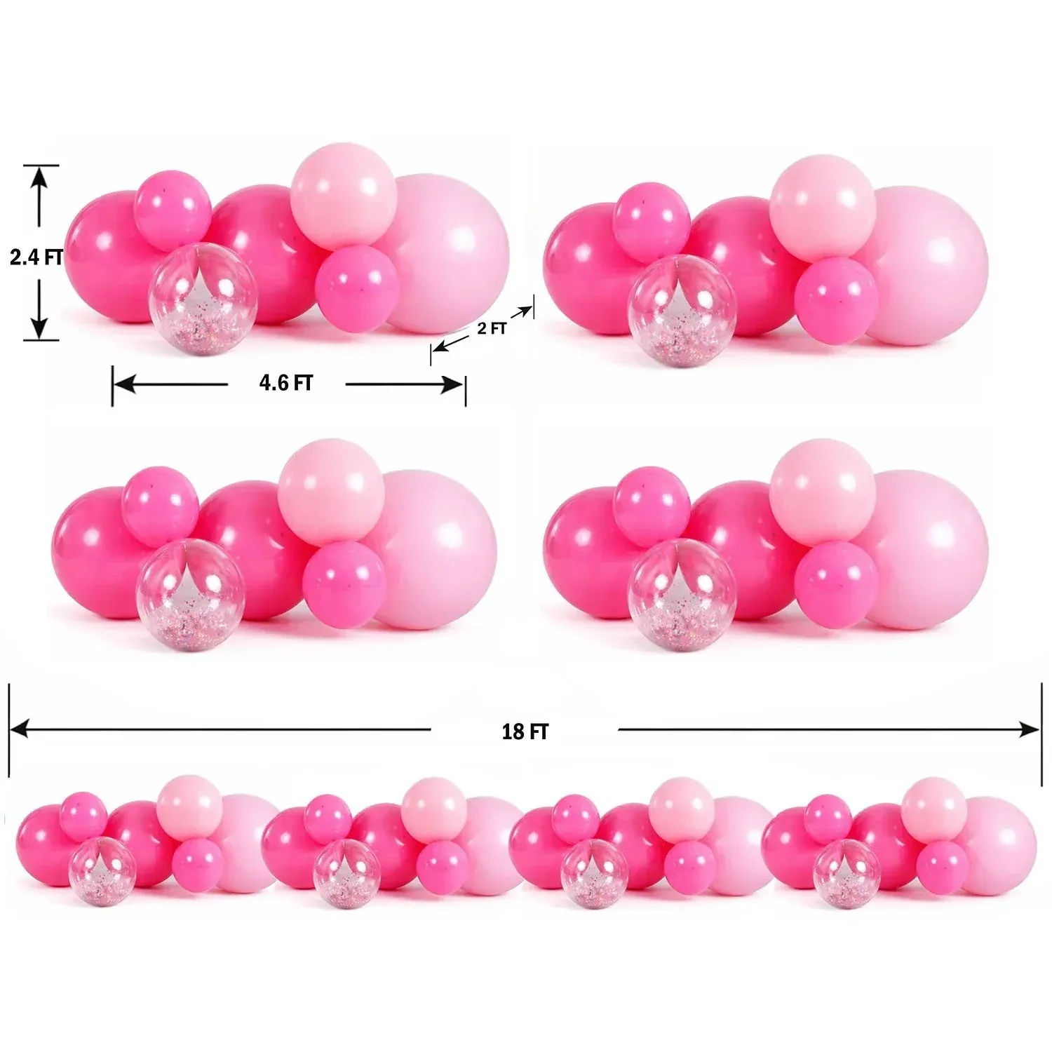 PartyAire 18' Reusable PVC Balloon Arch, 28 pc. - Image 9