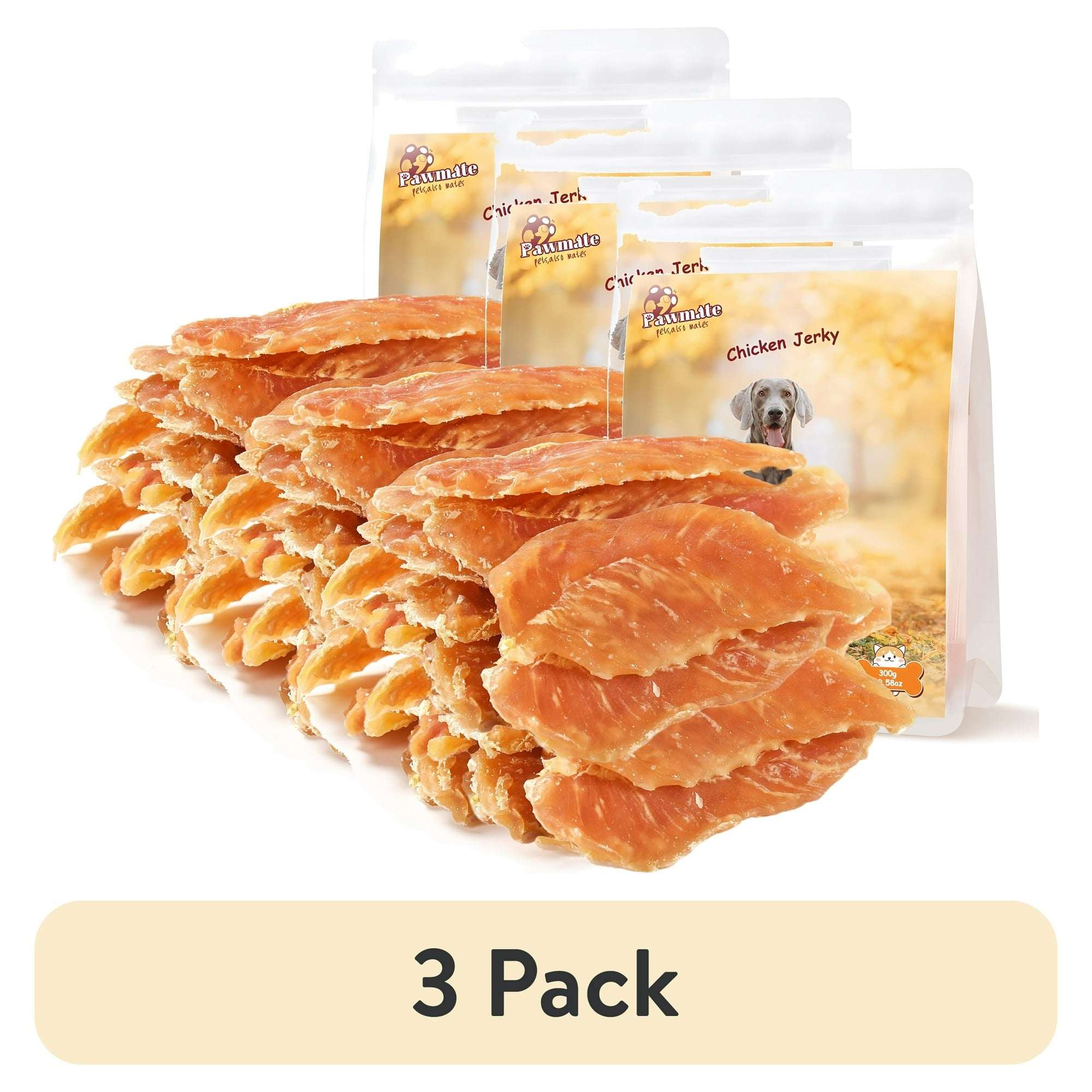Pawmate Chicken Jerky Dog Treats, High Protein Pure Chicken Snacks for Small Medium Large Dog, 11 oz - Image 11