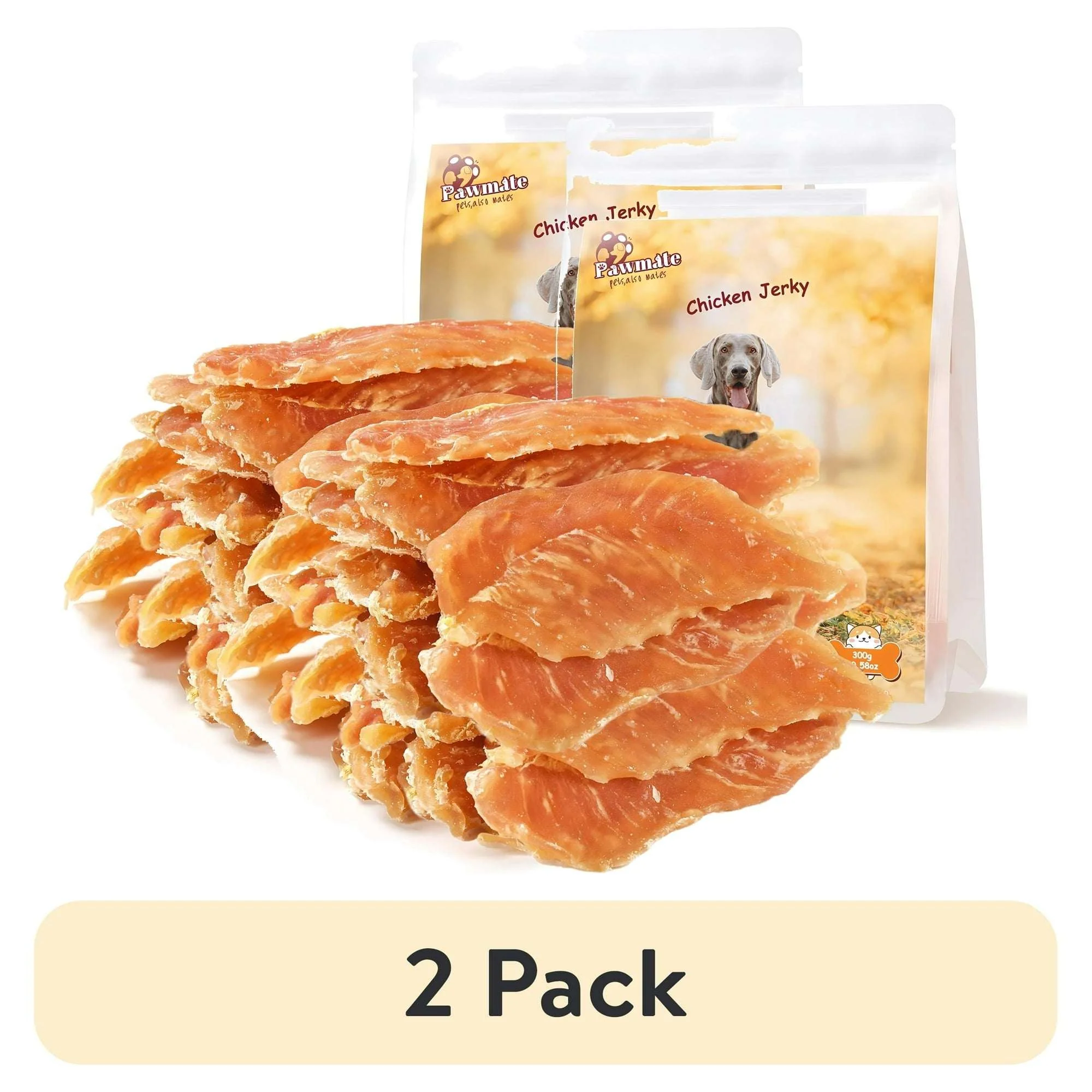 Pawmate Chicken Jerky Dog Treats, High Protein Pure Chicken Snacks for Small Medium Large Dog, 11 oz - Image 12