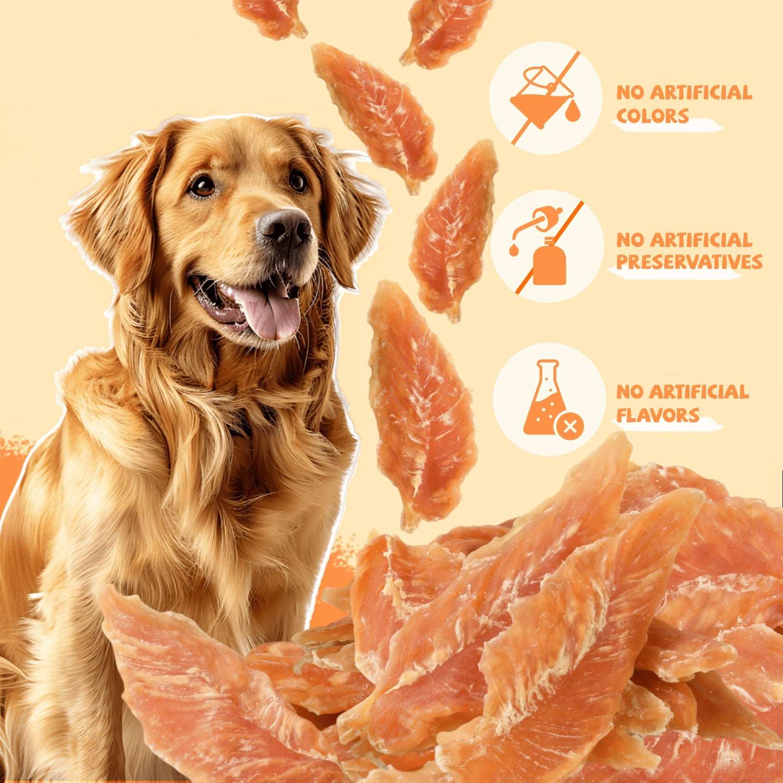 Pawmate Chicken Jerky Dog Treats, High Protein Pure Chicken Snacks for Small Medium Large Dog, 11 oz - Image 3