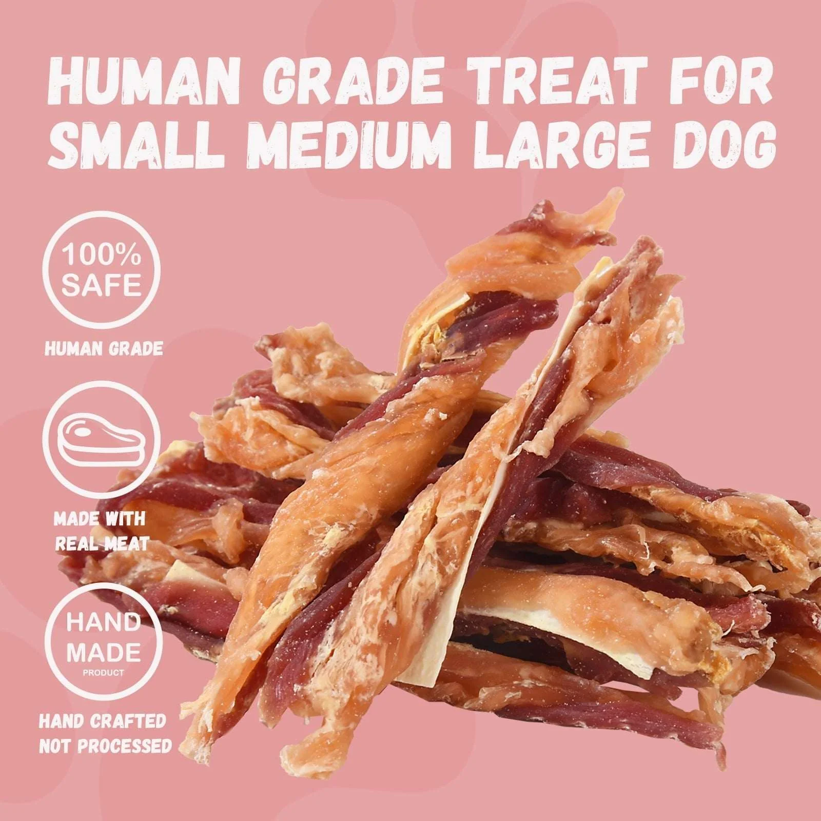 Pawmate Chicken Jerky & Duck & Cod Twist Dog Treats, Premium Pure Meat Snacks for All Dogs, 28-29 Count - Image 5