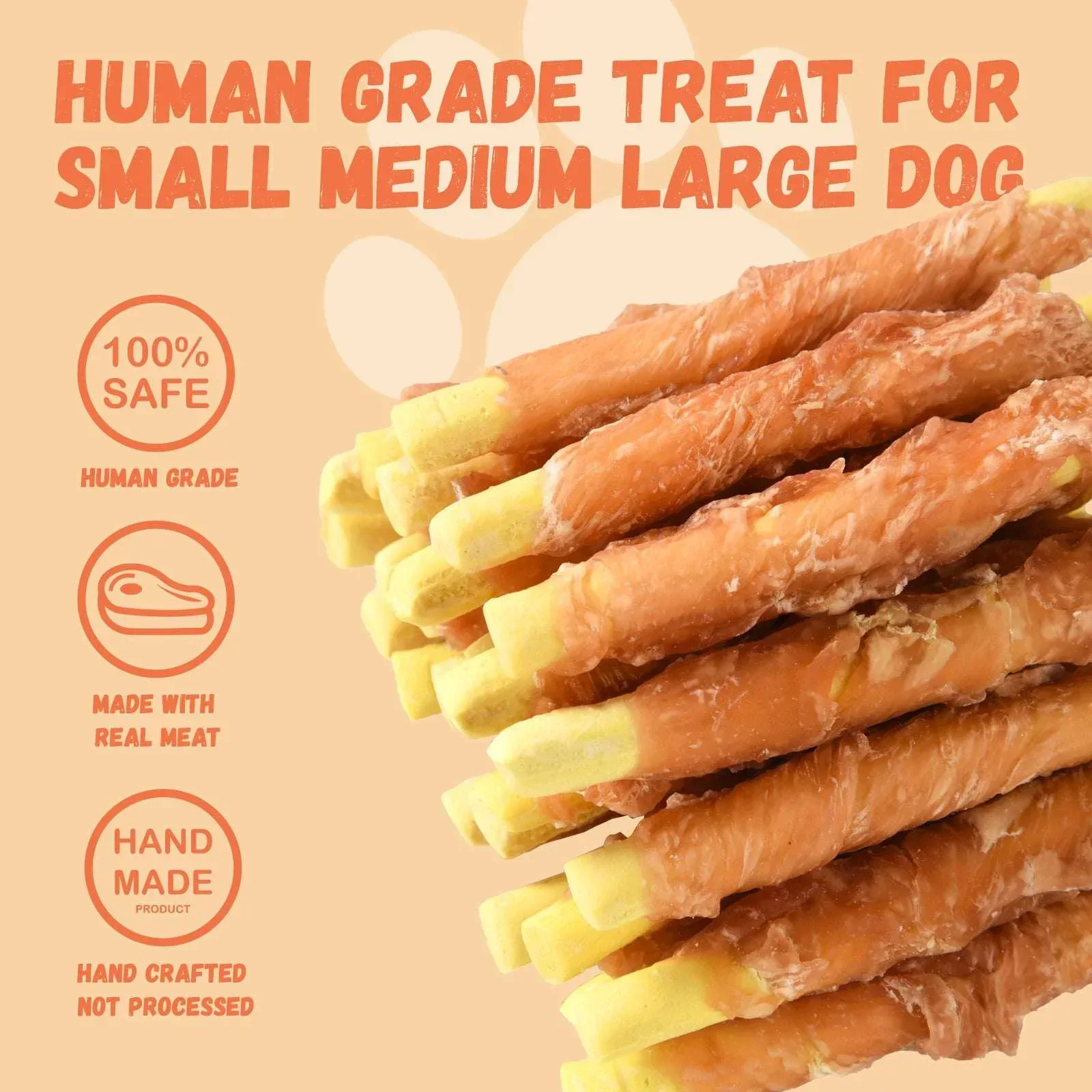 Pawmate Chicken Jerky Wrapped Pumpkin Biscuits Dog Treats, Promote Digestion Soft Chews for All Dogs, 11 oz - Image 5