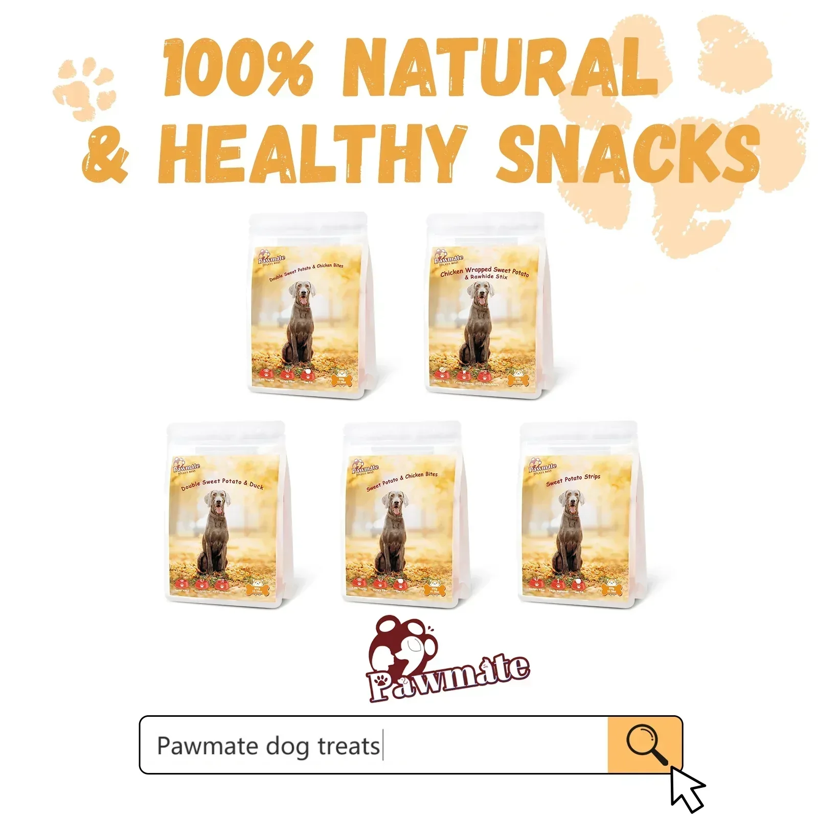 Pawmate Sweet Potato Dog Treats, Promote Digestion Soft Chews for All Dogs, 30 ct Packet - Image 12