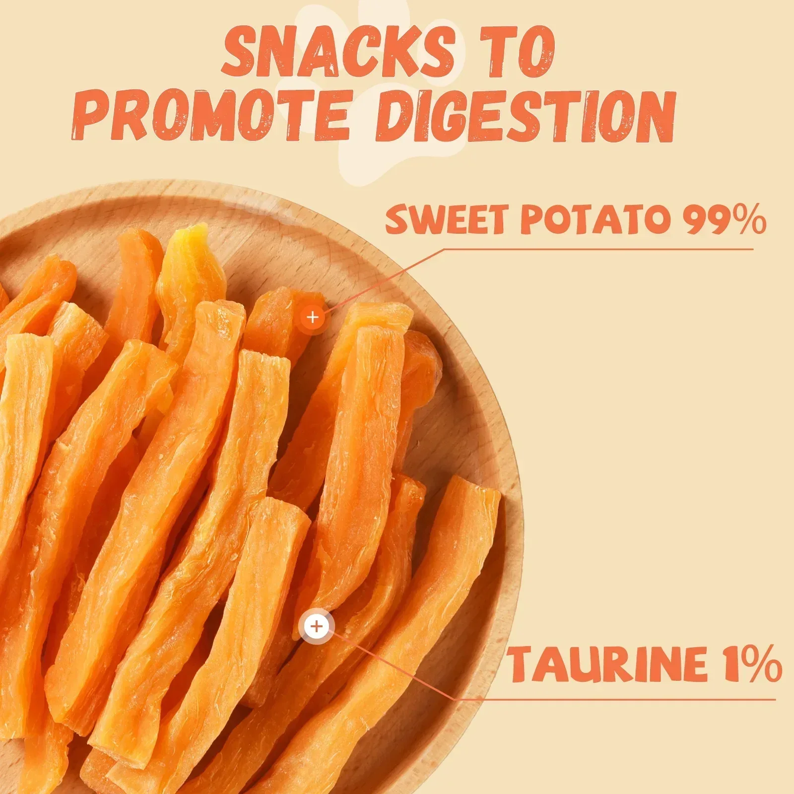 Pawmate Sweet Potato Dog Treats, Promote Digestion Soft Chews for All Dogs, 30 ct Packet - Image 2