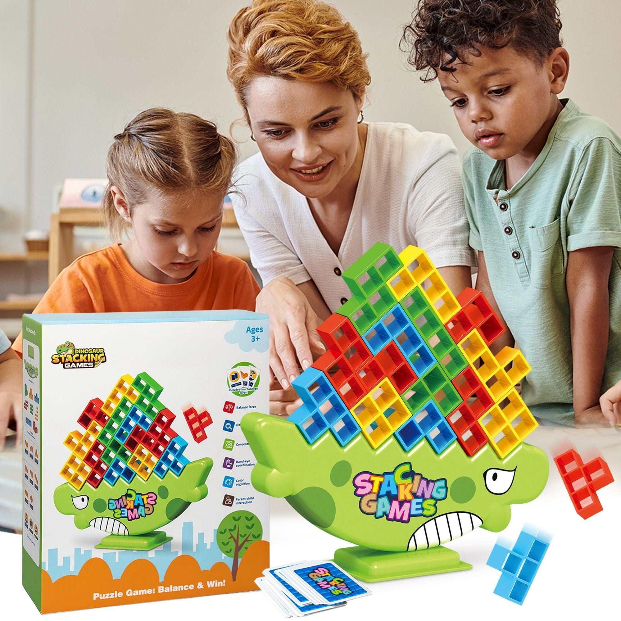 PBALPADL Dinosaur Balance Stacking Blocks by Lktvy. 48PCS Educational STEM Toy for Kids Ages 3+, Safe ABS Construction, Fun Family Game for Focus & Fine Motor Skills - Image 10