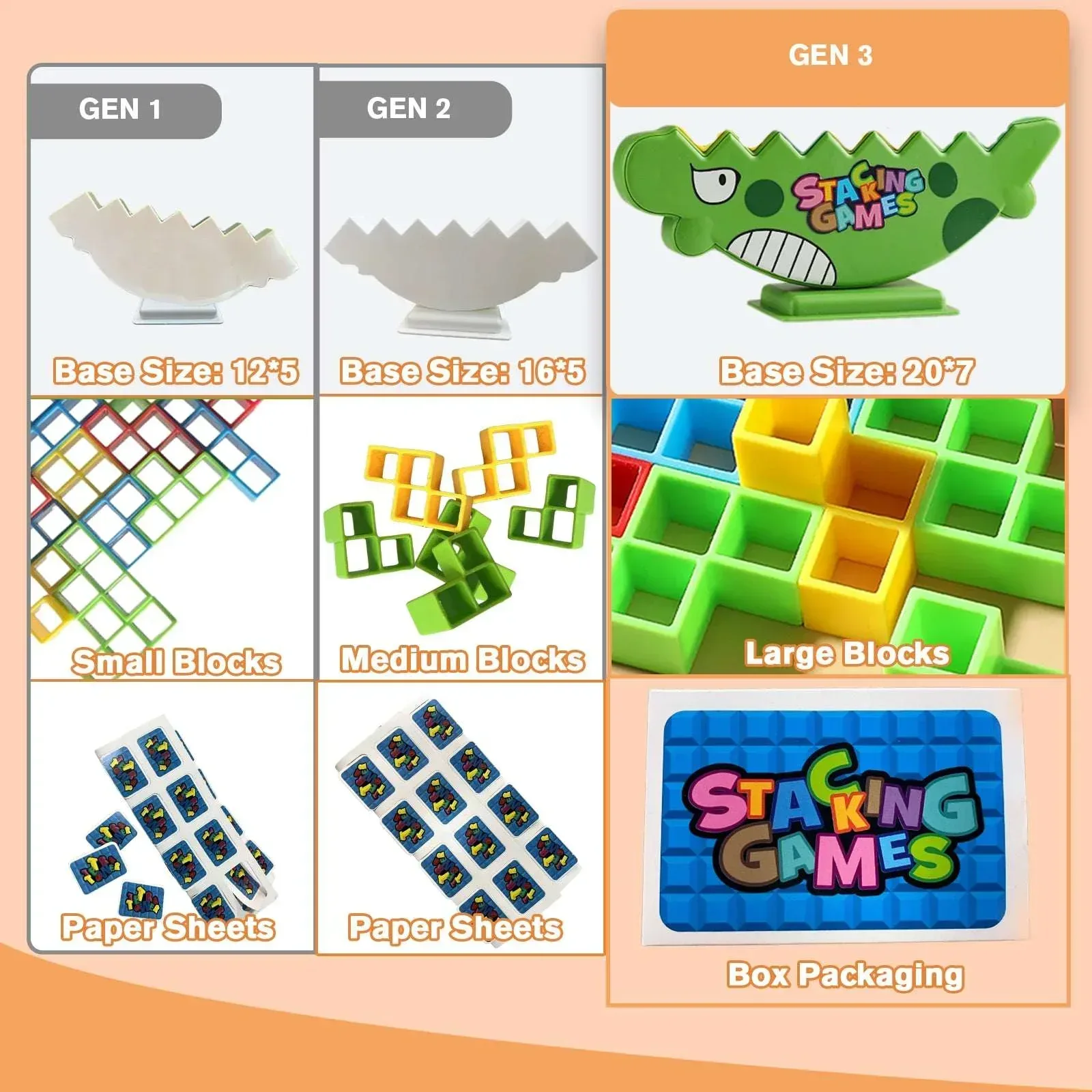 PBALPADL Dinosaur Balance Stacking Blocks by Lktvy. 48PCS Educational STEM Toy for Kids Ages 3+, Safe ABS Construction, Fun Family Game for Focus & Fine Motor Skills - Image 3