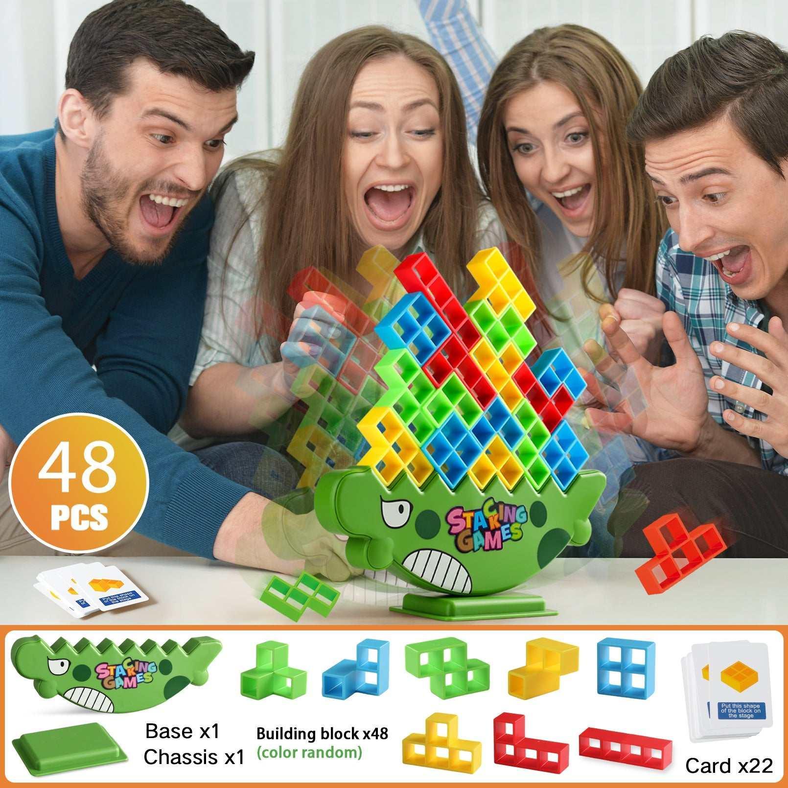 PBALPADL Dinosaur Balance Stacking Blocks by Lktvy. 48PCS Educational STEM Toy for Kids Ages 3+, Safe ABS Construction, Fun Family Game for Focus & Fine Motor Skills - Image 5