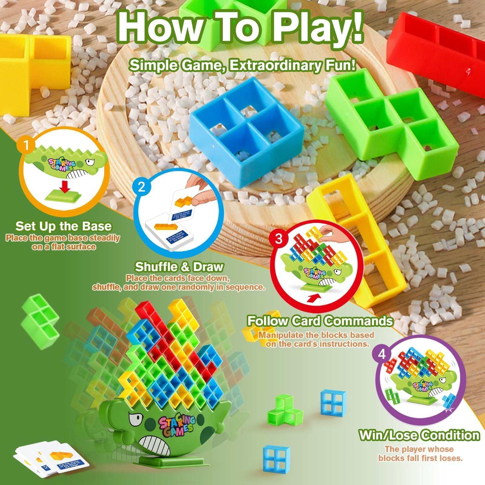 PBALPADL Dinosaur Balance Stacking Blocks by Lktvy. 48PCS Educational STEM Toy for Kids Ages 3+, Safe ABS Construction, Fun Family Game for Focus & Fine Motor Skills - Image 8