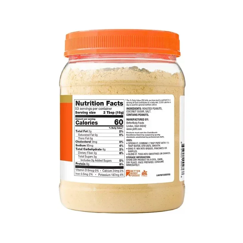 PBfit Classic Roasted Peanut Powder, 8g Protein Per Serving, 30oz. - Image 2