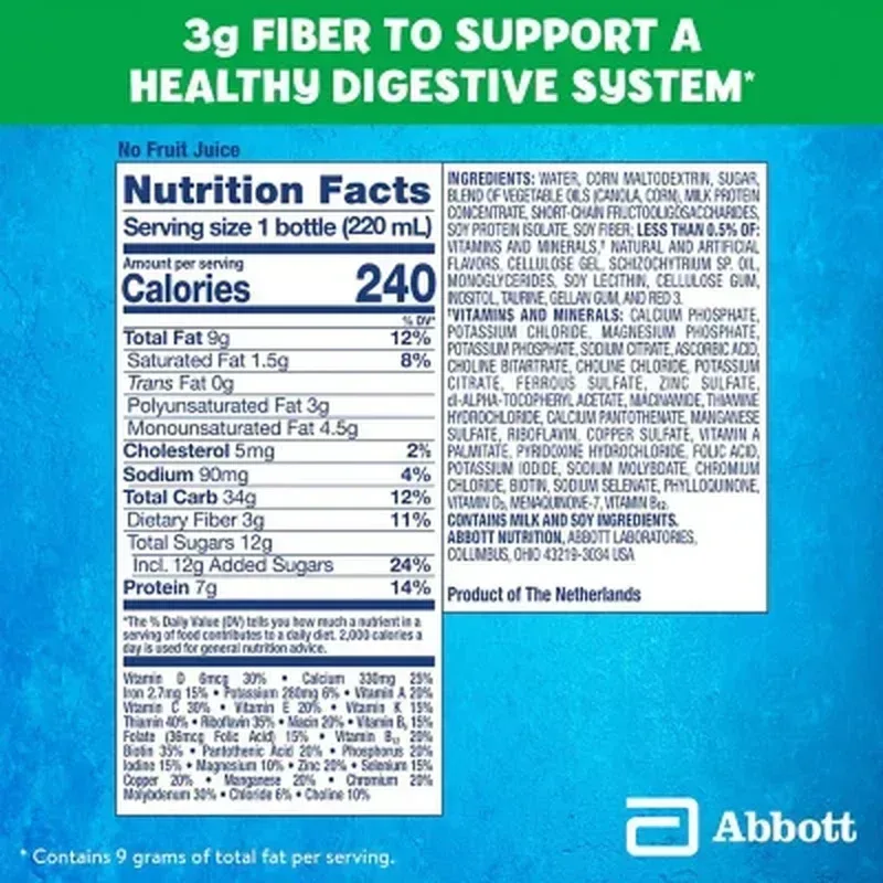 Pediasure Nutritional Grow & Gain Shake with Fiber, Strawberry (7.4 Fl. Oz., 24 Pk.) - Image 6