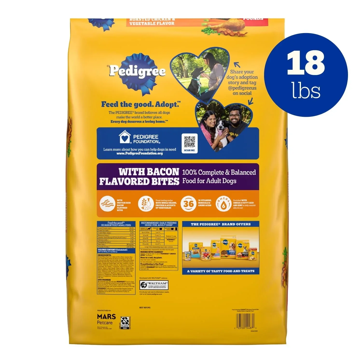 Pedigree Adult Dry Dog Food Roasted Chicken & Vegetable Flavor With Bacon Flavored Bites - Image 2