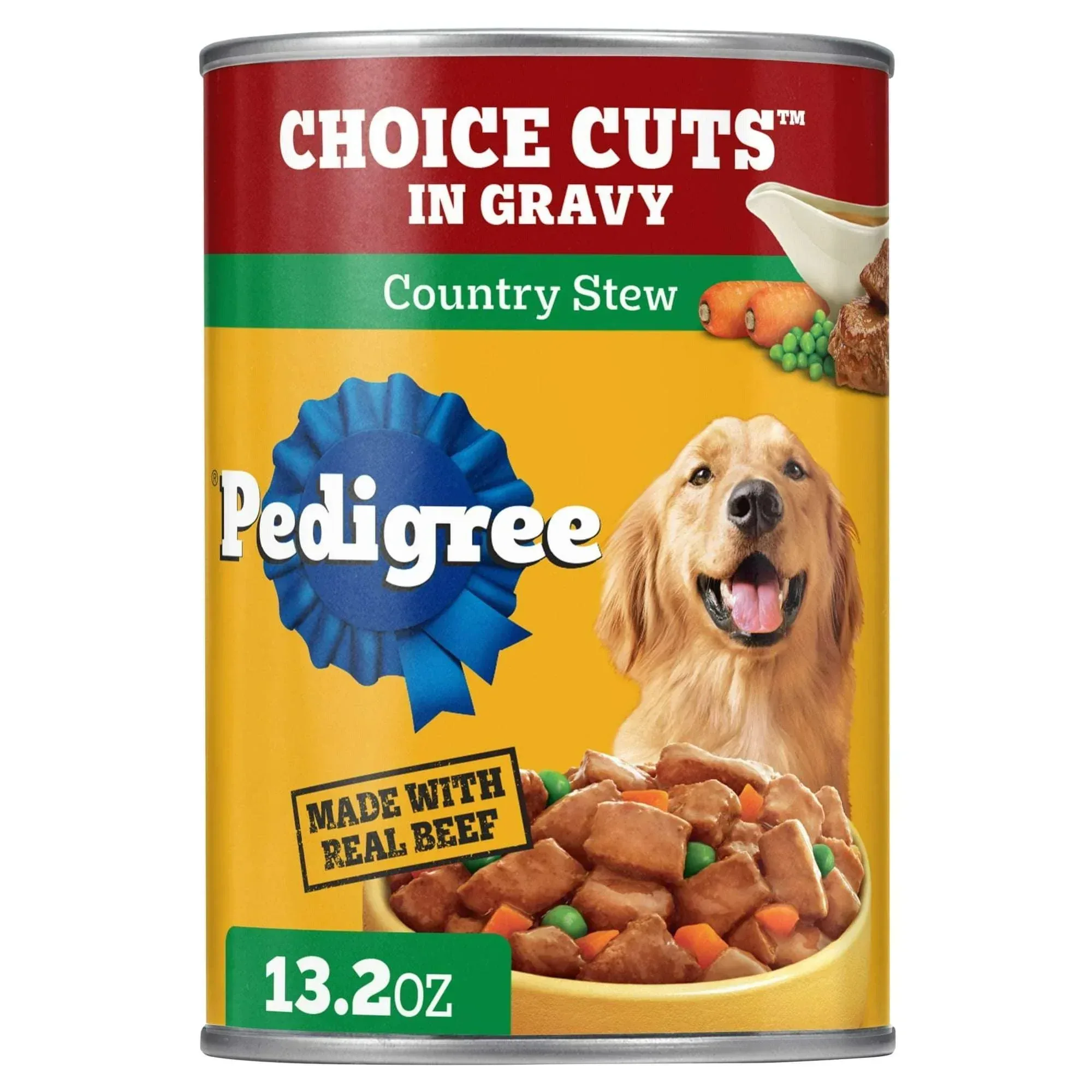 Pedigree Choice Cuts In Gravy Adult Soft Wet Dog Food Country Stew Flavor, 13.2 oz Cans, 12 Count - Image 2