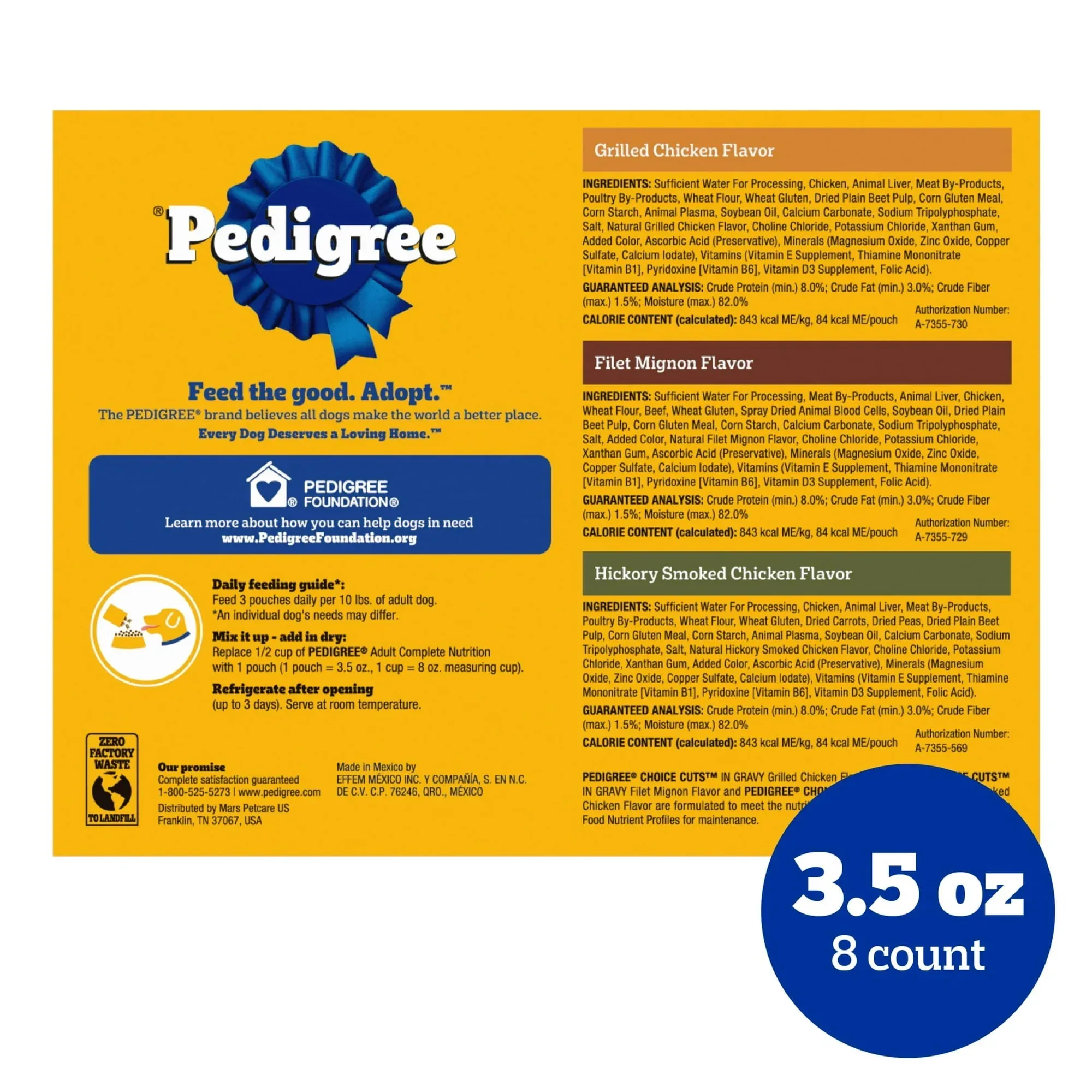 Pedigree Choice Cuts In Gravy Adult Soft Wet Dog Food Variety Pack, 3.5 Oz Pouches (18 Pack) - Image 4