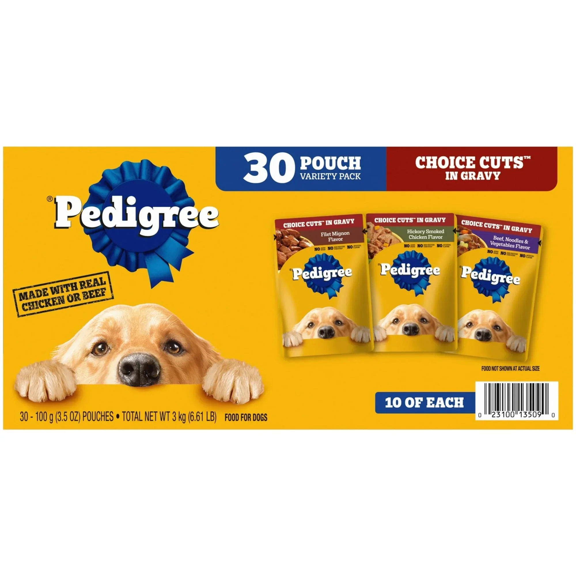 Pedigree Choice Cuts In Gravy Adult Soft Wet Dog Food Variety Pack, 3.5 oz Pouches, 30-Count - Image 2