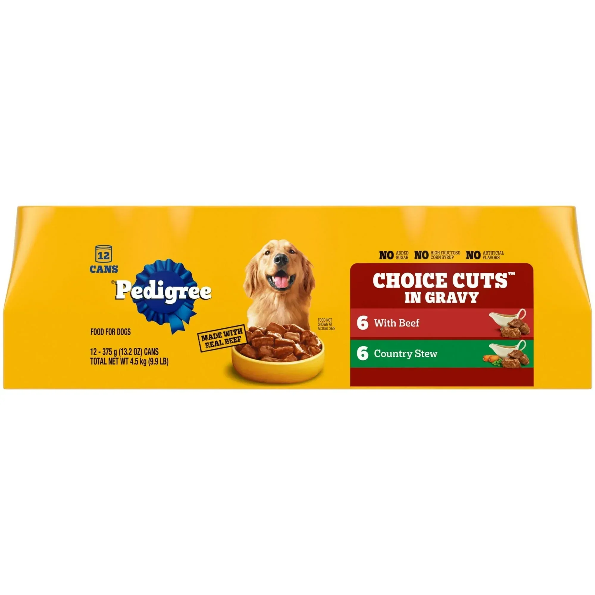 Pedigree Choice Cuts In Gravy Adult Soft Wet Dog Food With Beef Multipack, 13.2 oz Cans 12 Pack - Image 2