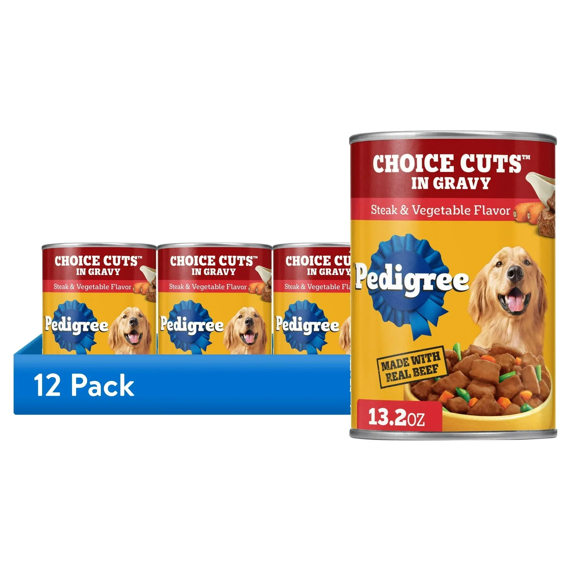 Pedigree Choice Cuts In Gravy Adult Wet Dog Food Steak & Vegetable Flavor, 13.2 oz Cans 12 Pack - Image 24