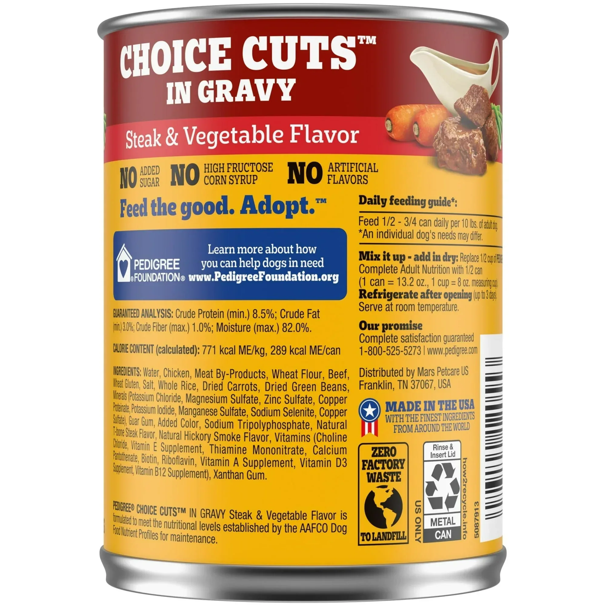 Pedigree Choice Cuts In Gravy Adult Wet Dog Food Steak & Vegetable Flavor, 13.2 oz Cans 12 Pack - Image 26