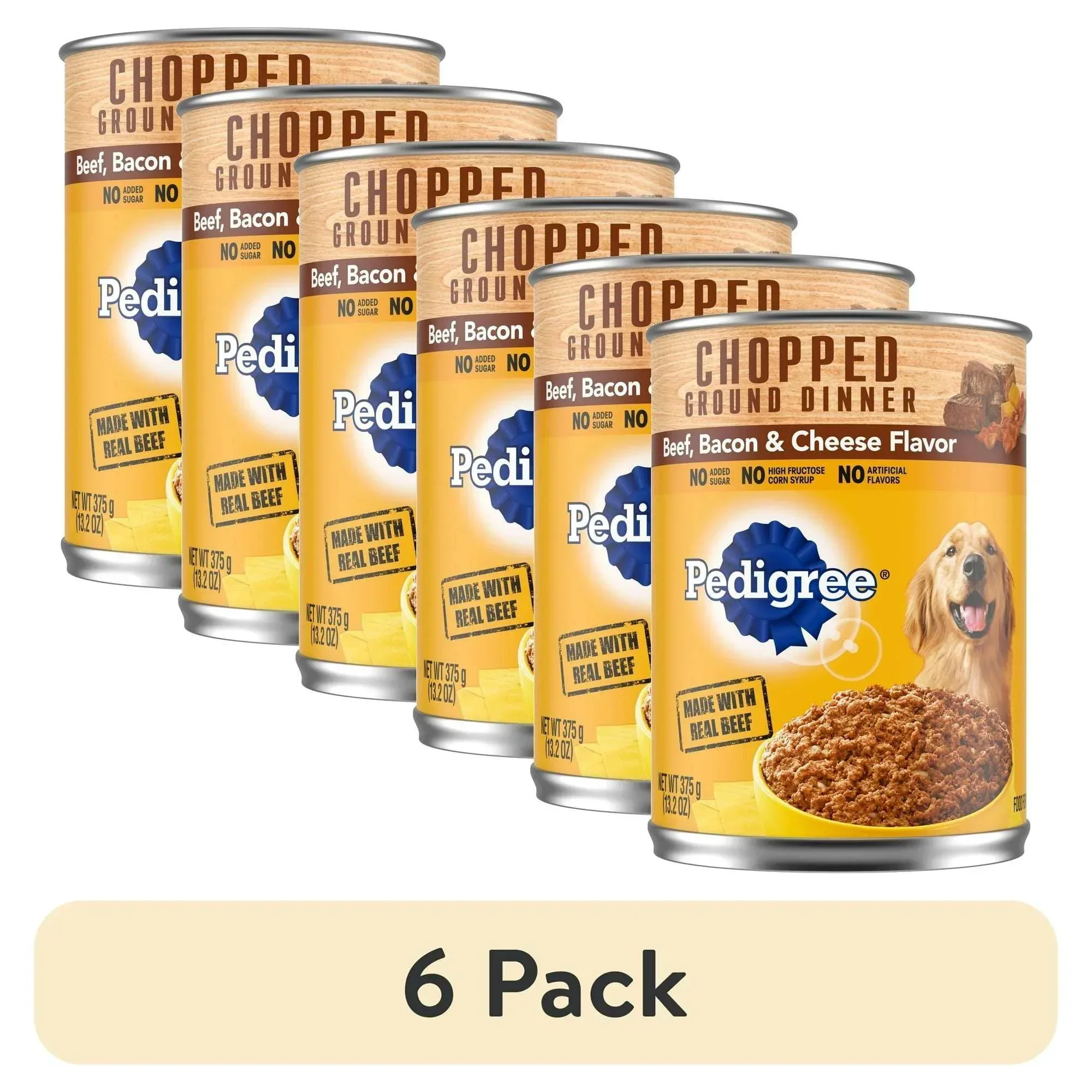 Pedigree Chopped Ground Dinner Beef Bacon & Cheese Flavor Adult Wet Dog Food, (12) 13.2 oz Cans - Image 12