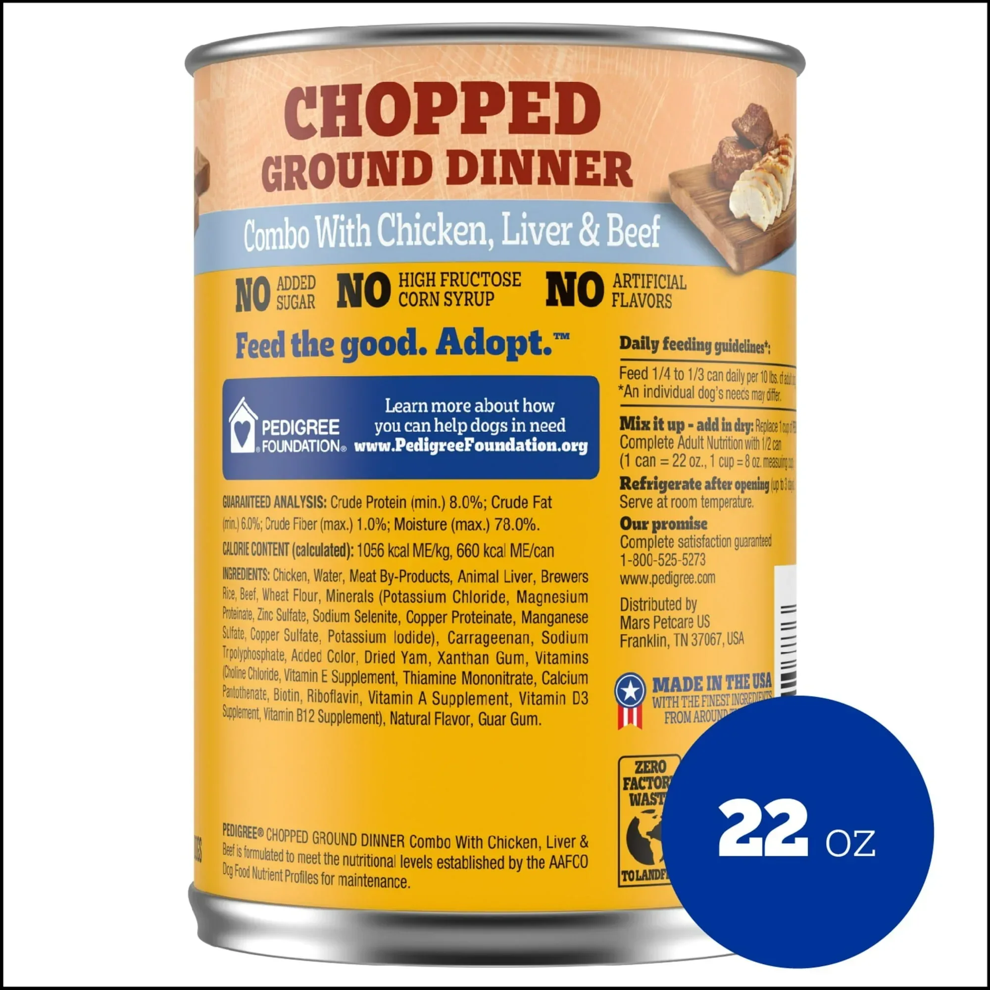 Pedigree Chopped Ground Dinner Chicken, Liver & Beef Adult Soft Wet Dog Food, (12) 22 oz Cans - Image 11