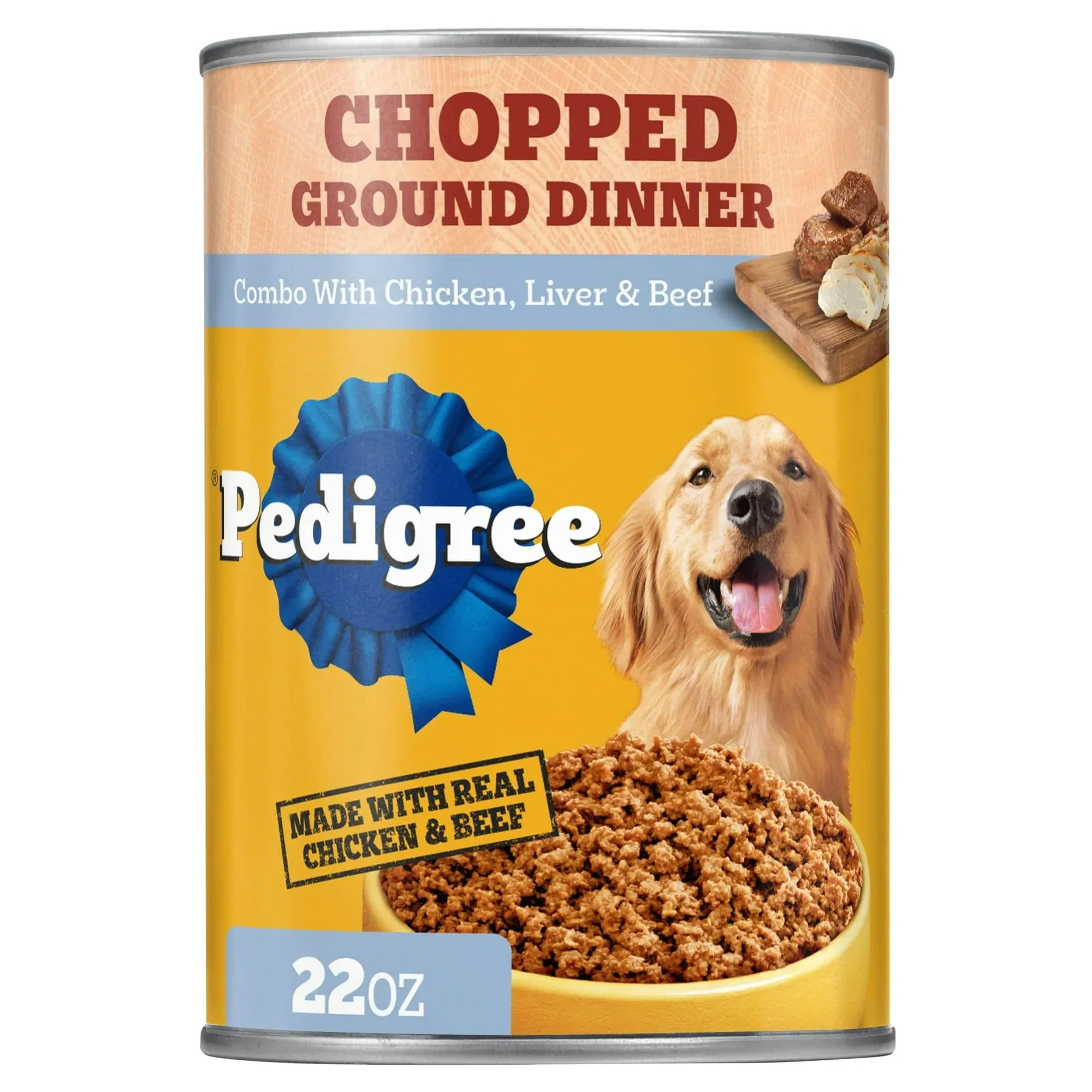 Pedigree Chopped Ground Dinner Chicken, Liver & Beef Adult Soft Wet Dog Food, (12) 22 oz Cans - Image 13