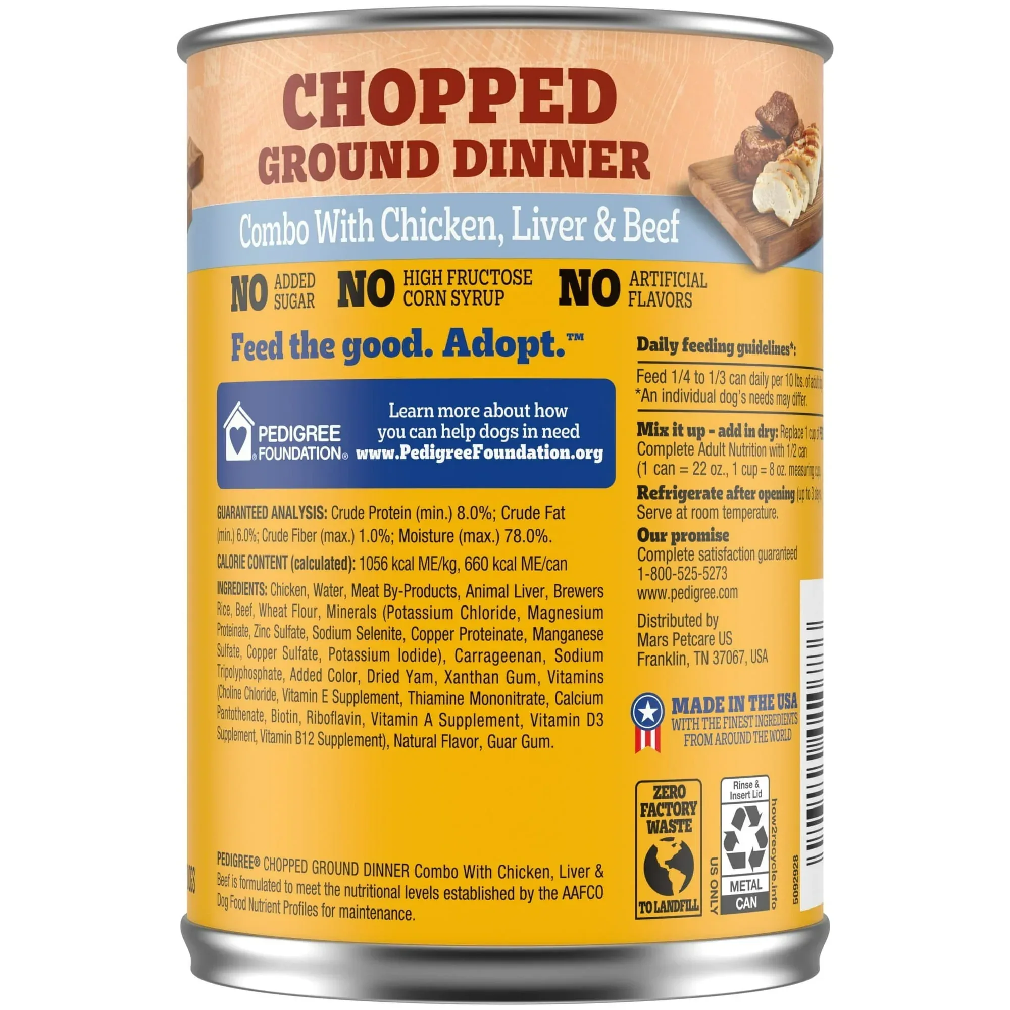 Pedigree Chopped Ground Dinner Chicken, Liver & Beef Adult Soft Wet Dog Food, (12) 22 oz Cans - Image 14