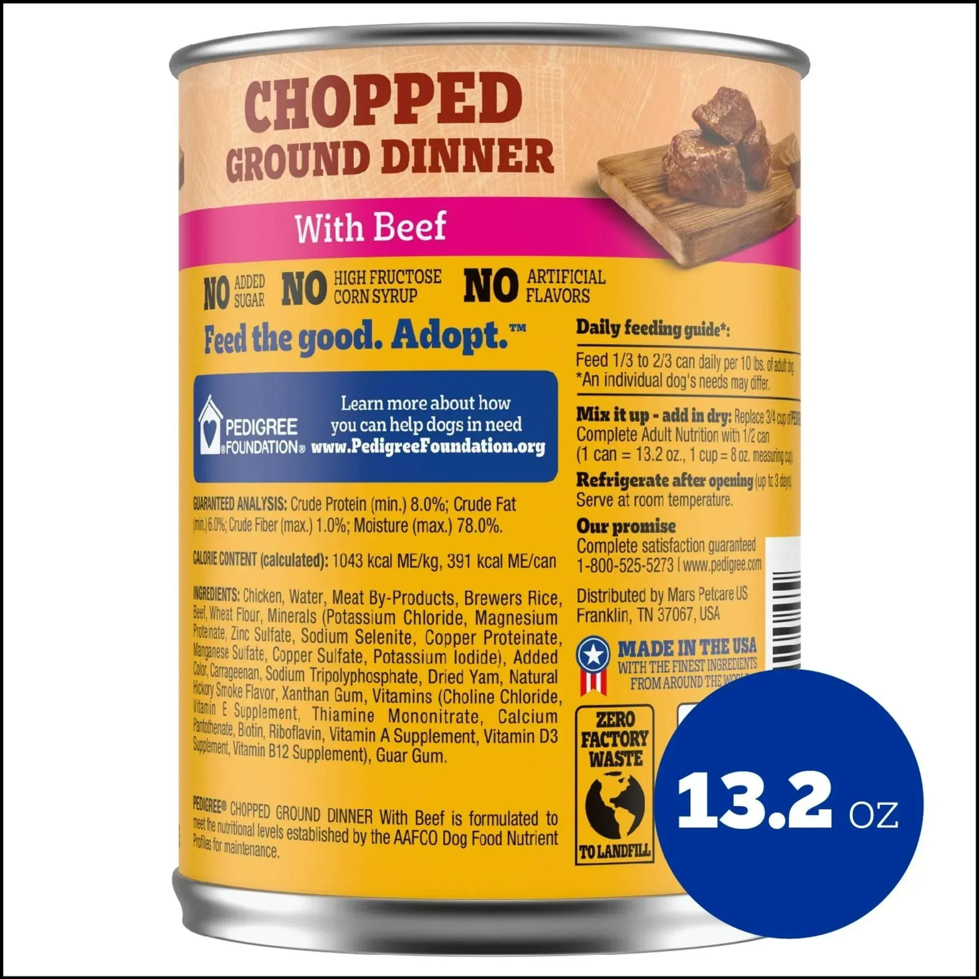 Pedigree Chopped Ground Dinner With Beef Adult Soft Wet Dog Food, (12) 13.2 oz Cans - Image 11