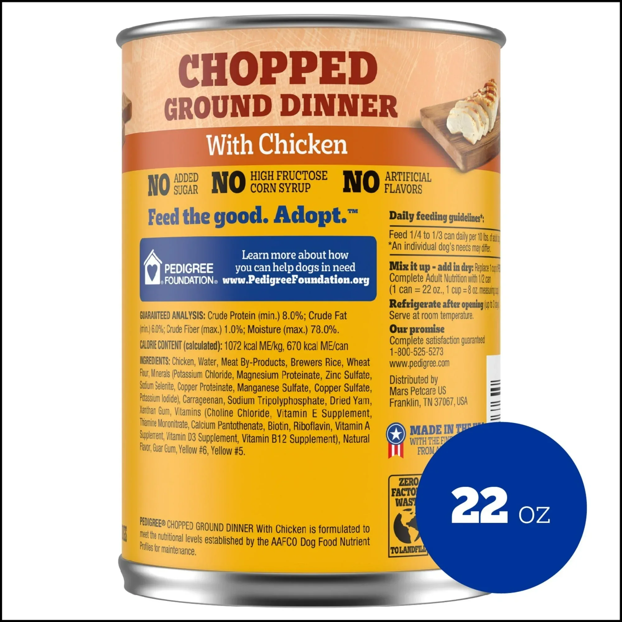 Pedigree Chopped Ground Dinner With Chicken Adult Soft Wet Dog Food, (12) 22 oz Cans - Image 11