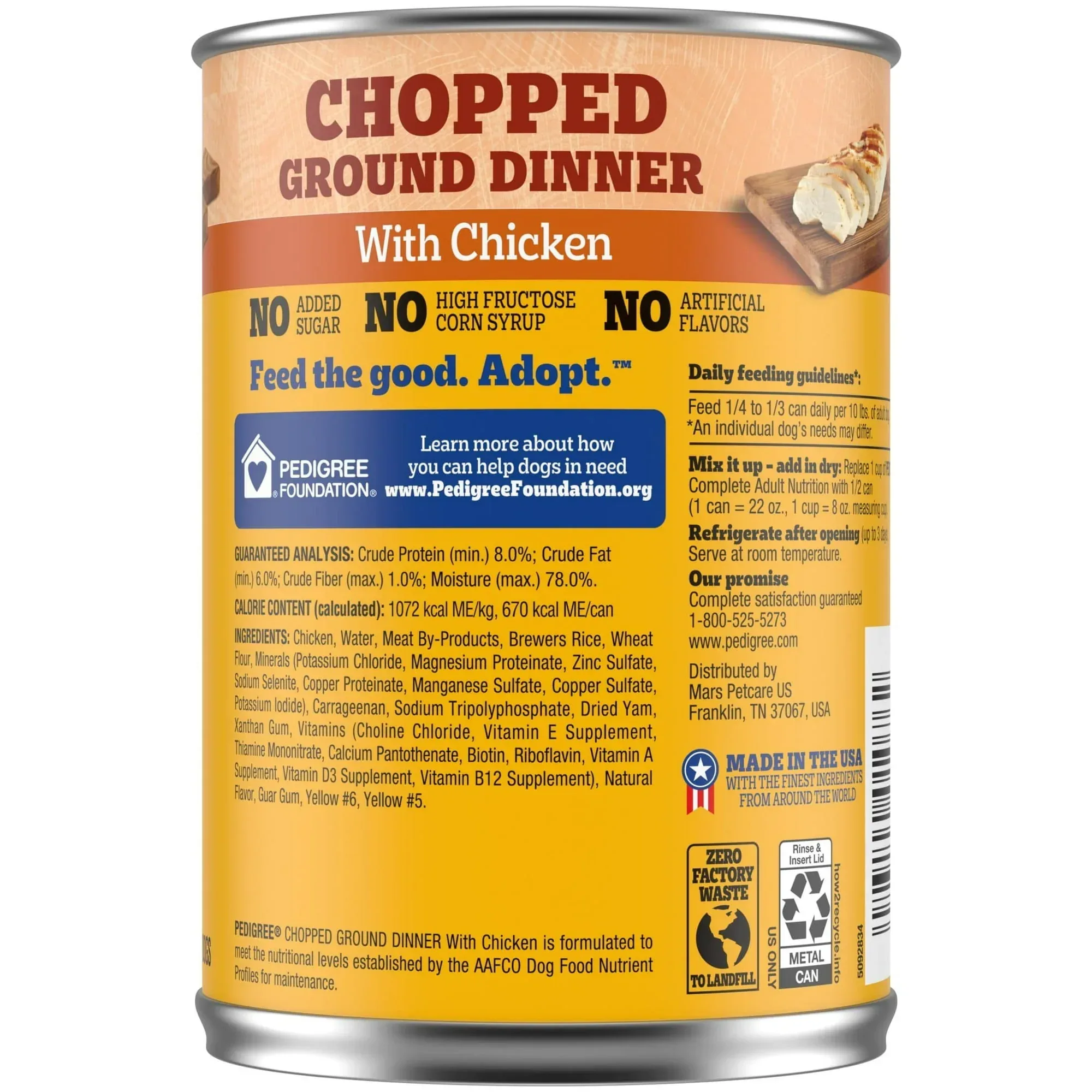 Pedigree Chopped Ground Dinner With Chicken Adult Soft Wet Dog Food, (12) 22 oz Cans - Image 14