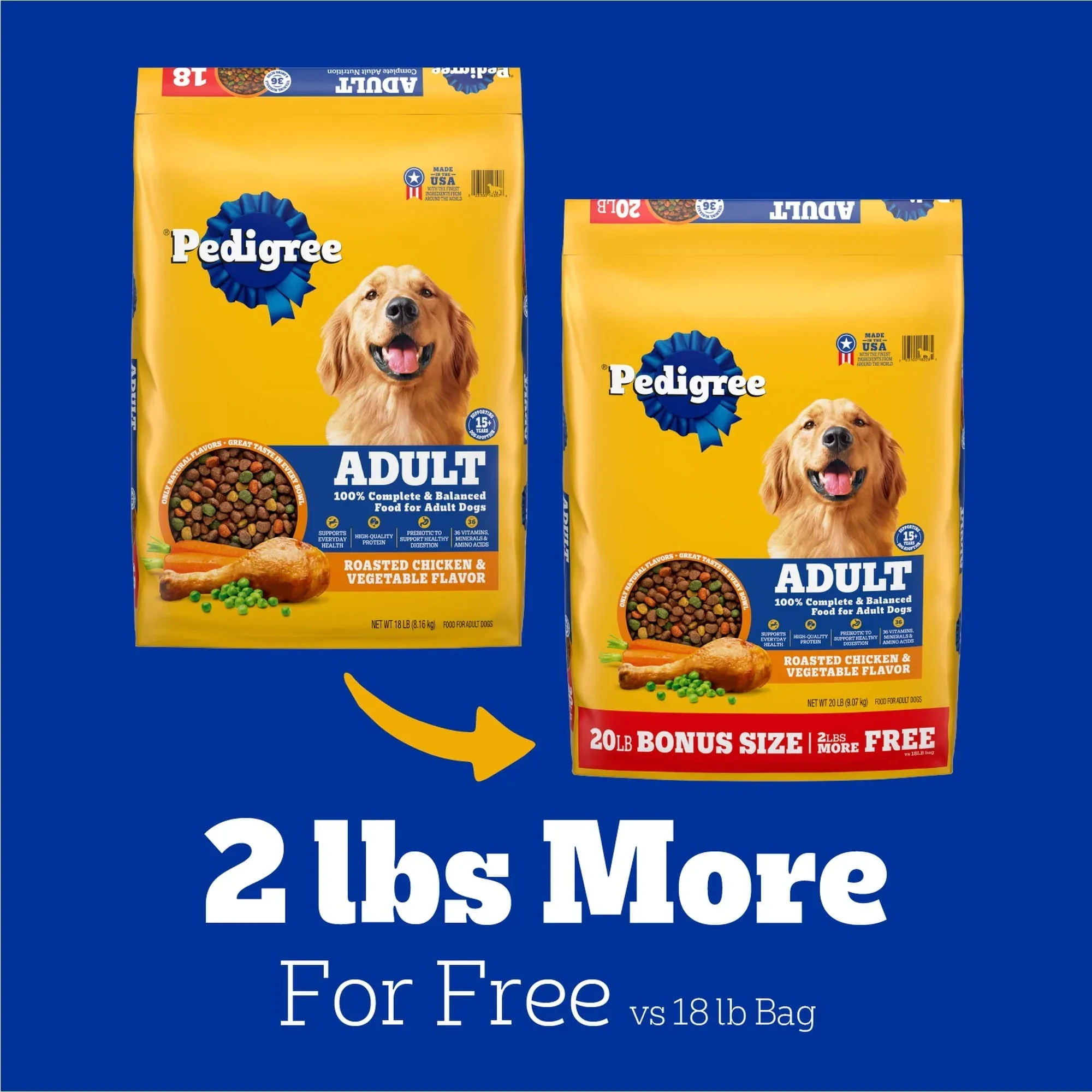 Pedigree Complete Nutrition Adult Dry Dog Food, Roasted Chicken & Vegetable Flavor - Image 2